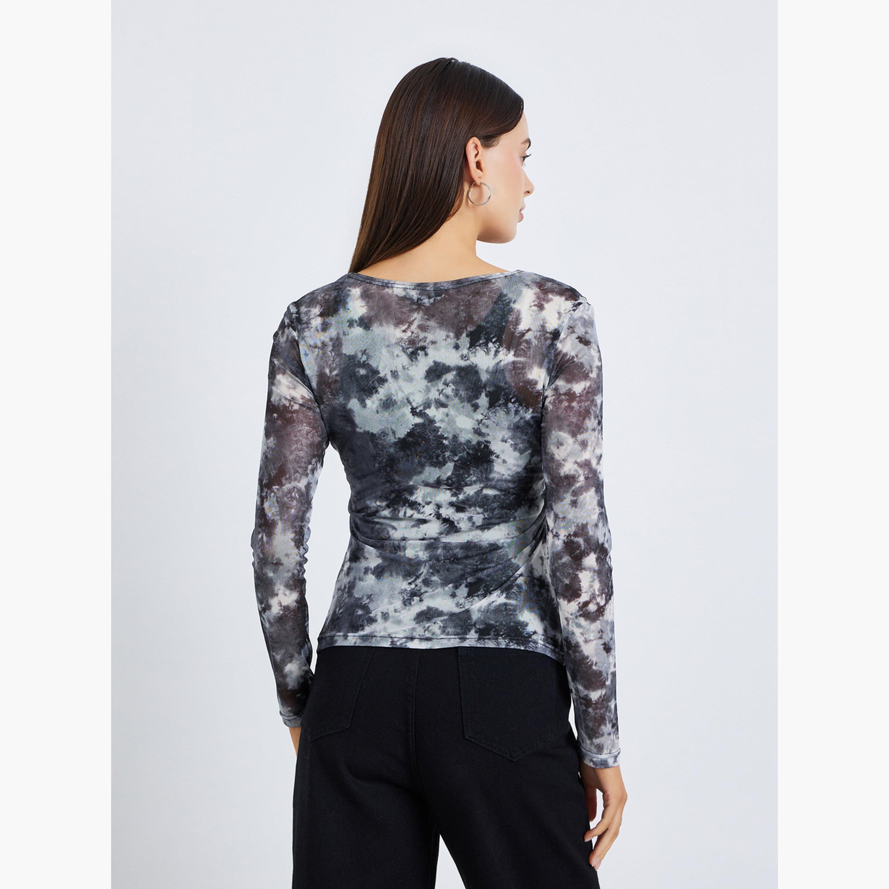 بلوزة بأكمام طويلة وطبعة جرافيك-women-clothing-shirtsandblouses-blouses-image-5