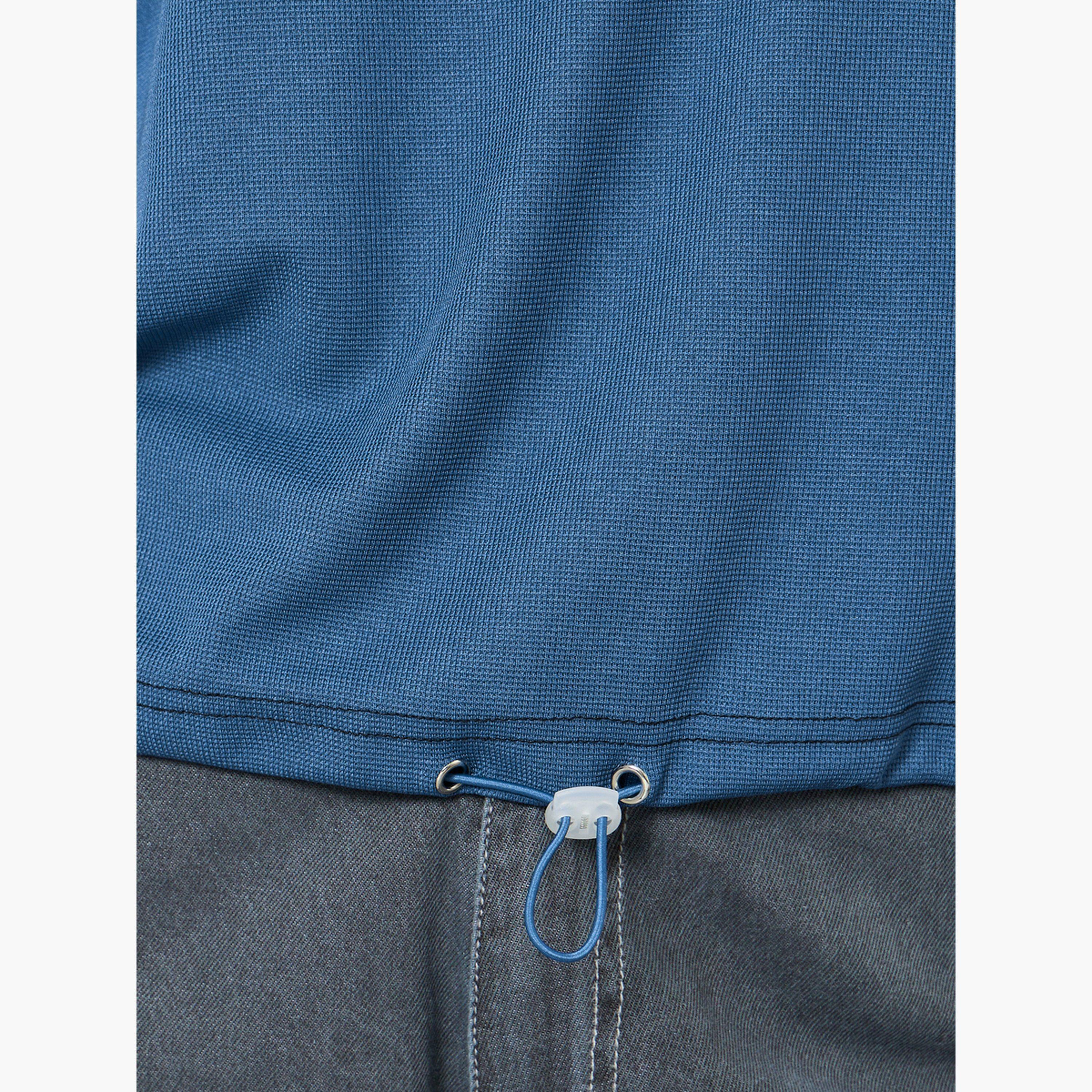 Styli Navy Blue Relaxed Polo T-Shirt with Toggle Detail-women-clothing-tshirts-image-4
