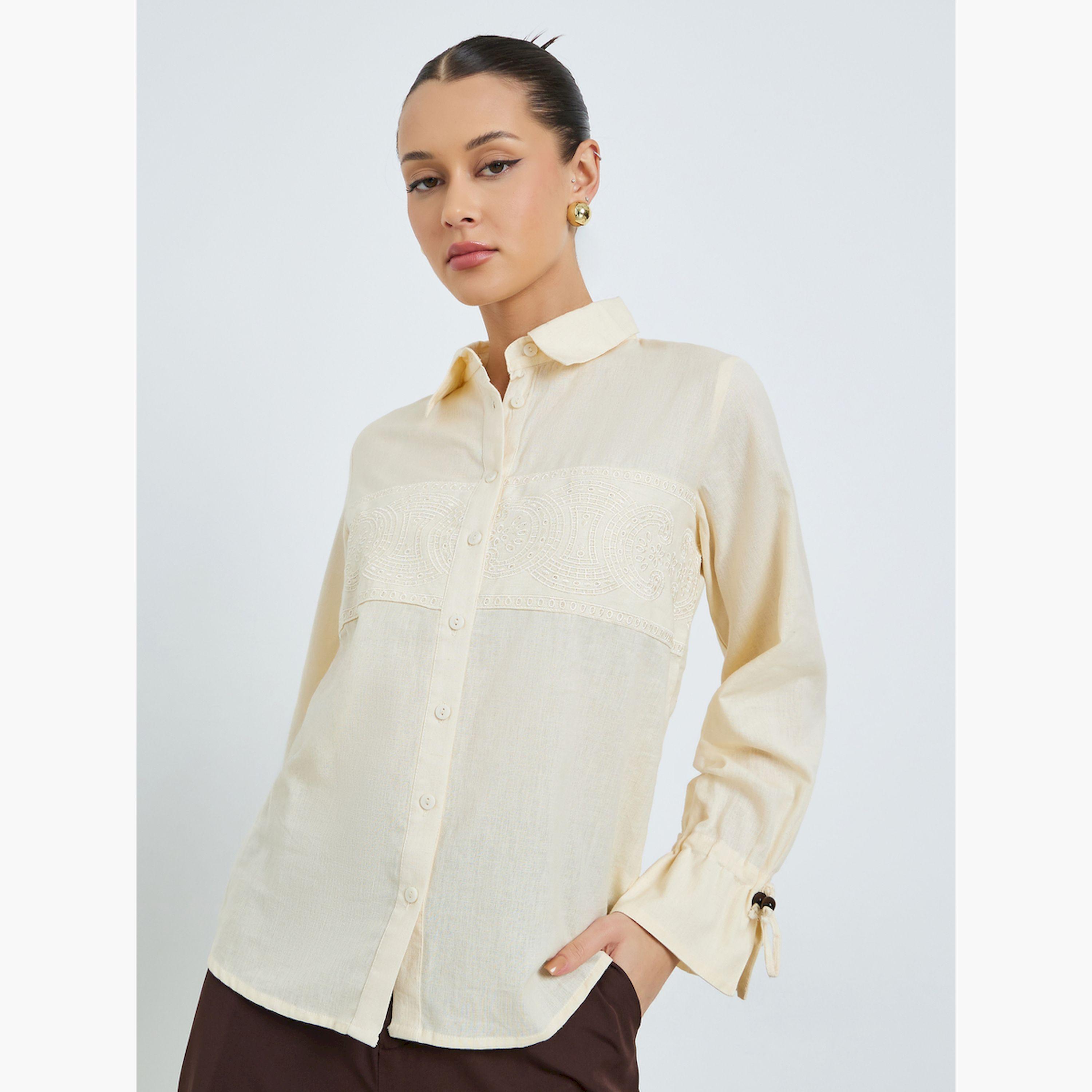 قميص قطني سكري مطرز-women-clothing-shirtsandblouses-shirts-image-1