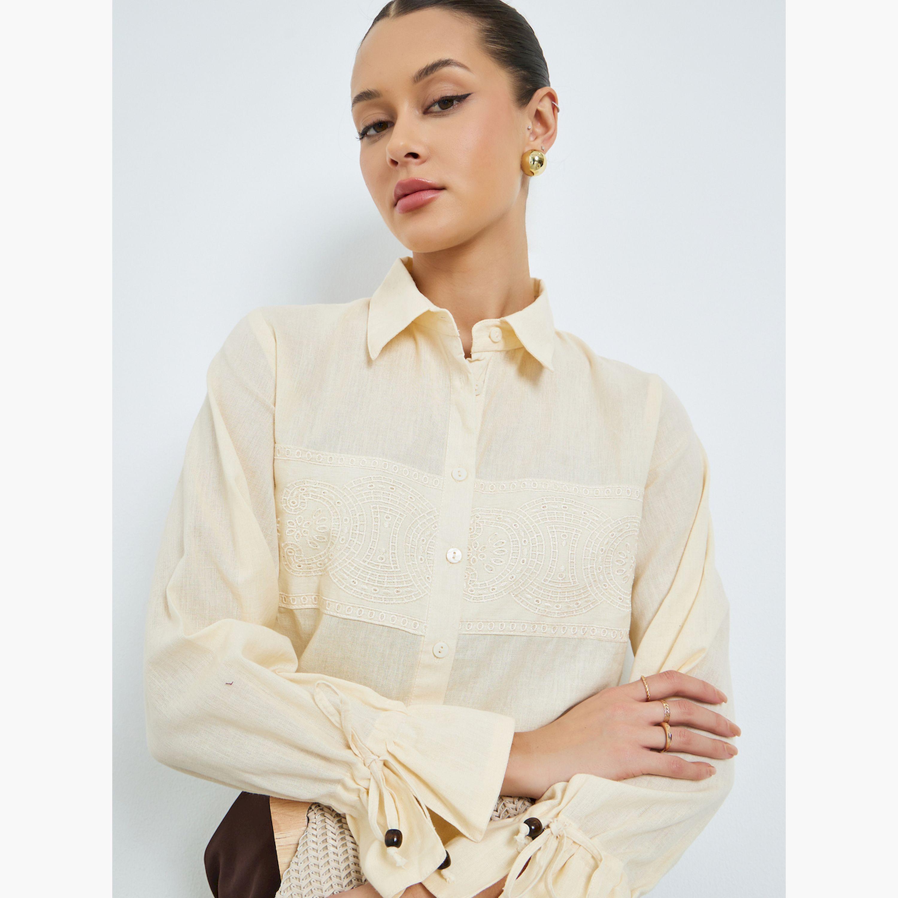 قميص قطني سكري مطرز-women-clothing-shirtsandblouses-shirts-image-3