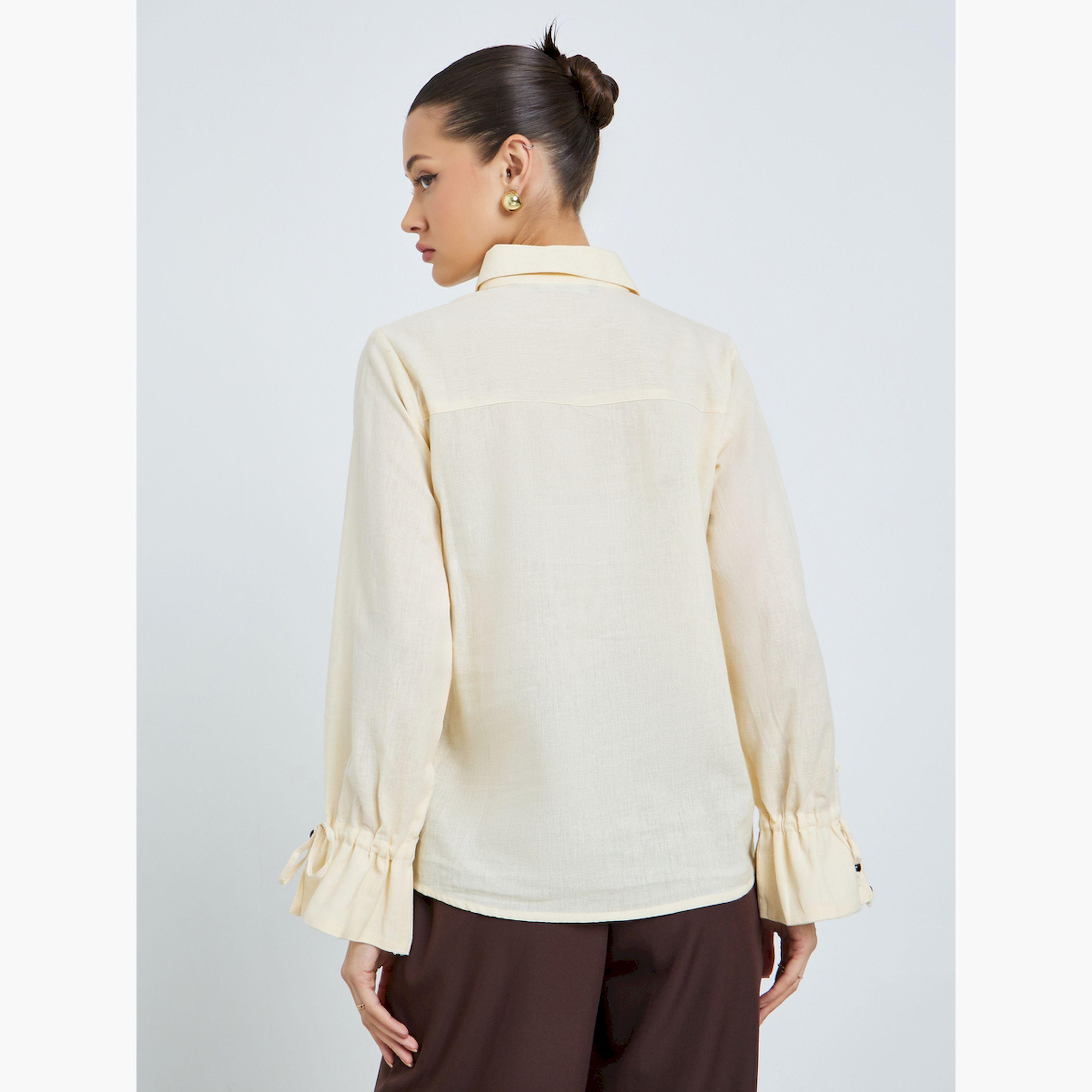 Styli Off White Embroidered Cotton Shirt-women-clothing-shirtsandblouses-shirts-image-4