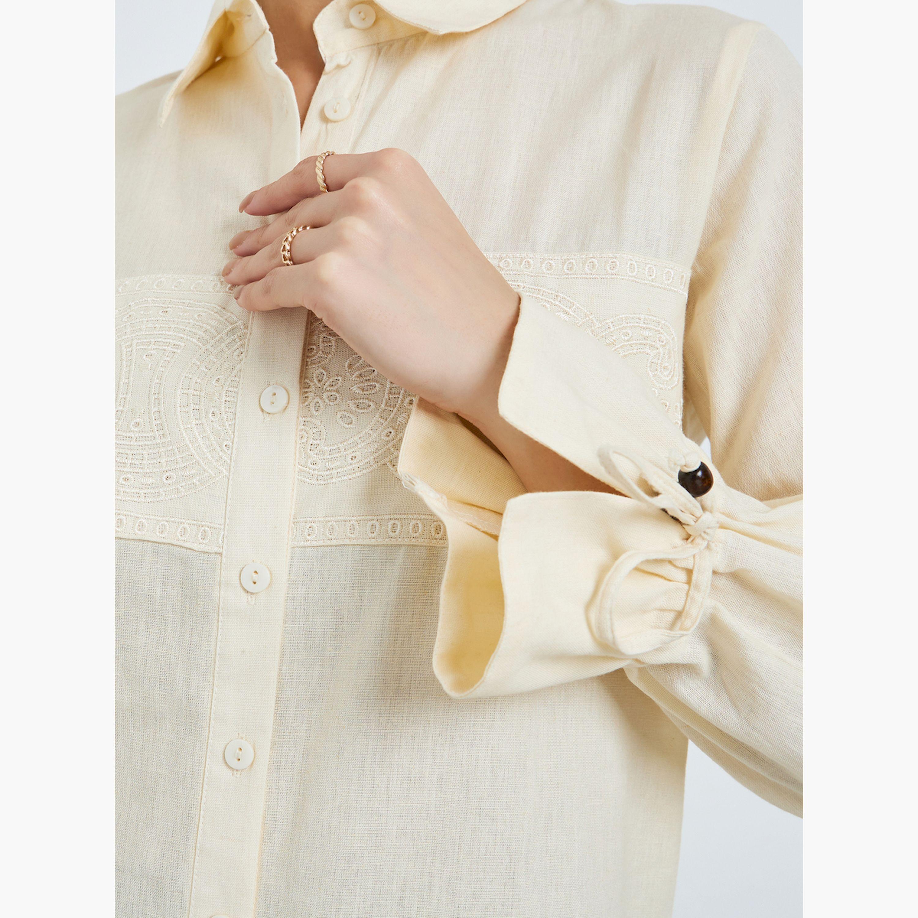قميص قطني سكري مطرز-women-clothing-shirtsandblouses-shirts-image-5