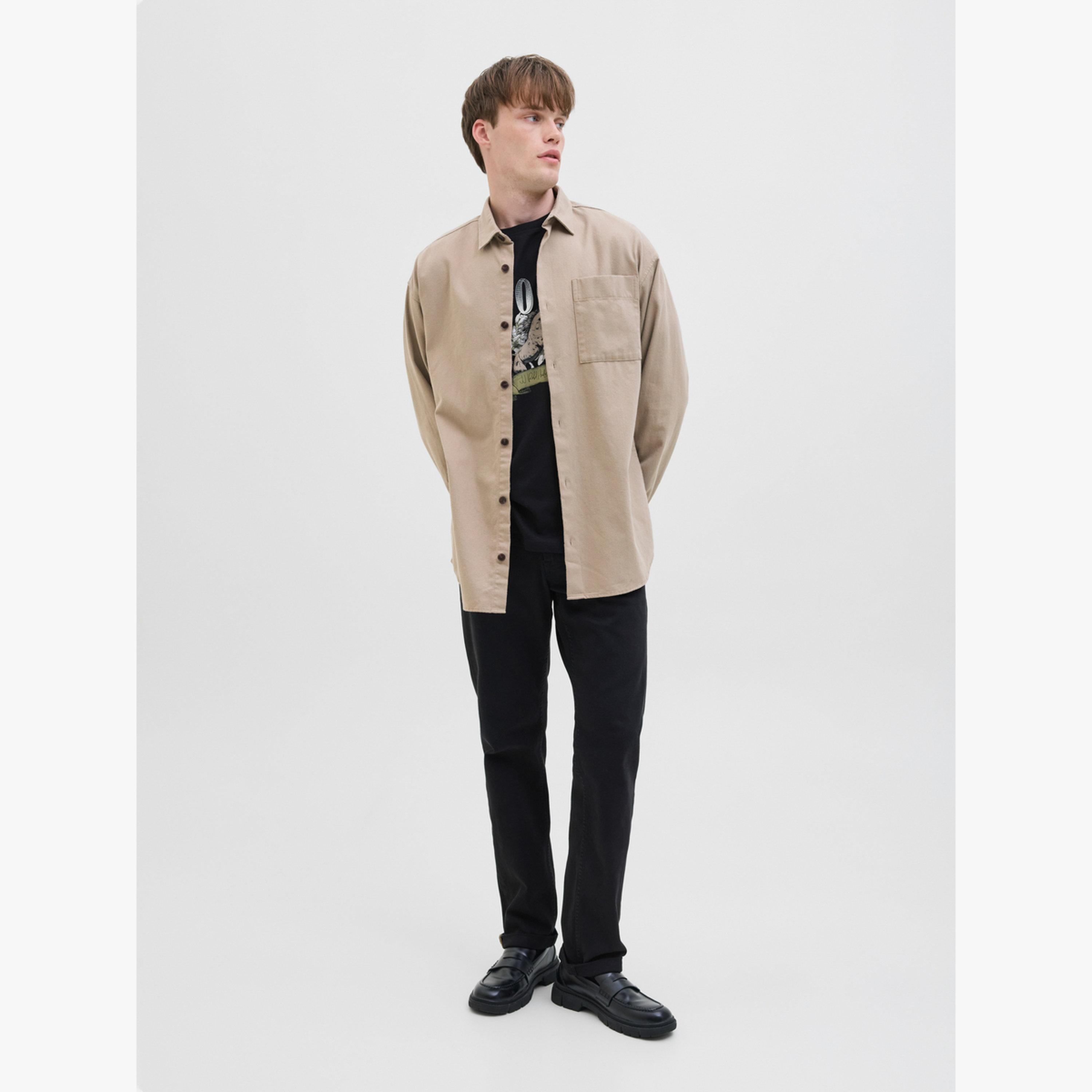 REBEL Brown Cotton Blend Plain Shirt-men-clothing-shirts-image-2