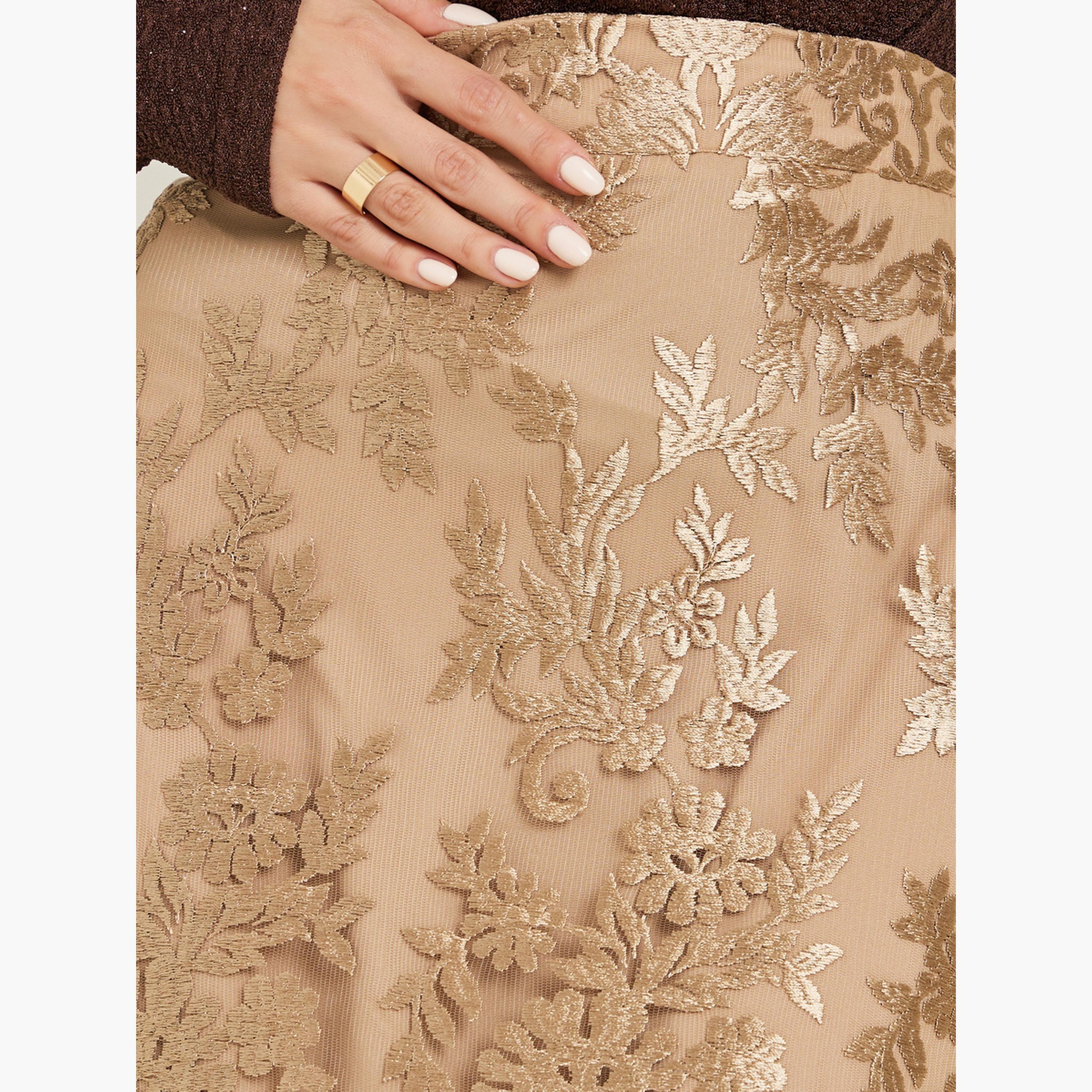 تنورة ماكسي بقصة ضيقة من الدانتيل للنساء-women-clothing-bottoms-skirts-image-3