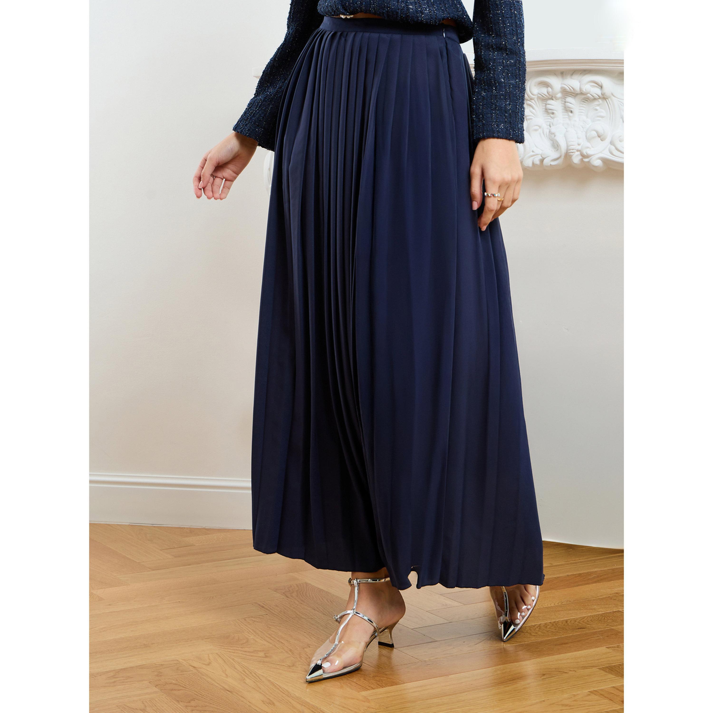 طقم منسق من تنورة بكسرات وبلوزة تويد-women-clothing-coordsets-image-5