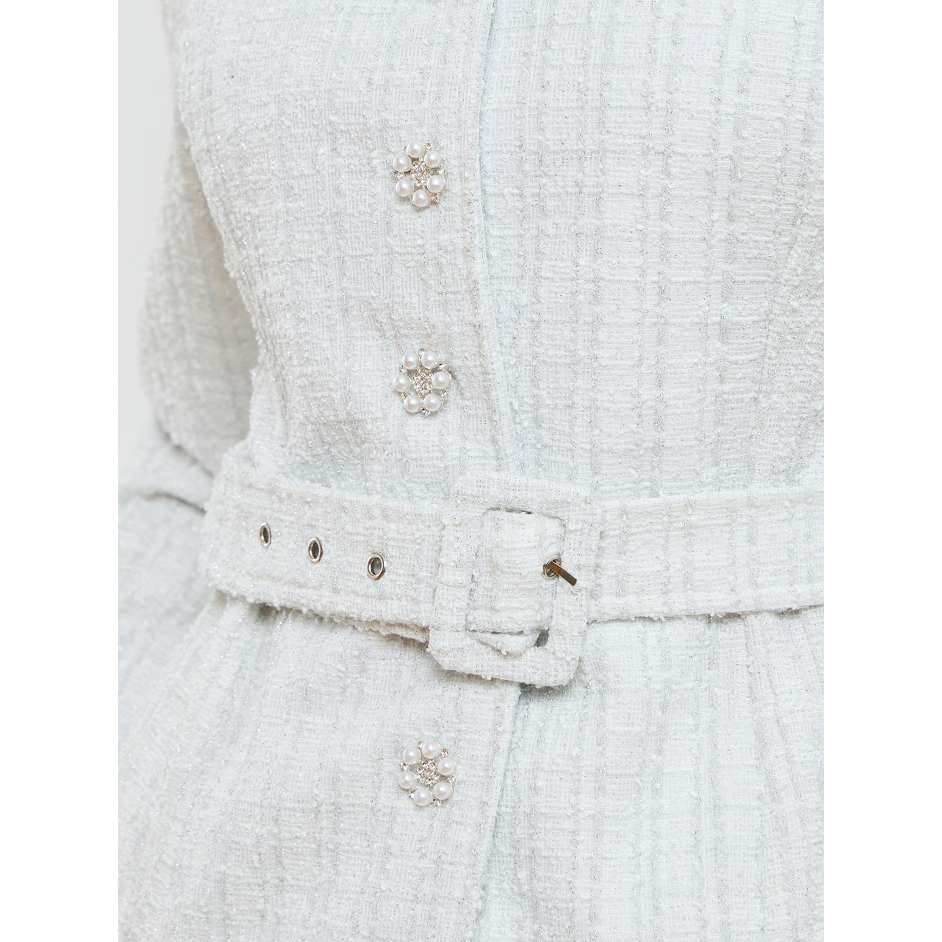 Styli Women Off-White Tweed Top and Pleated Skirt Co-Ords-women-clothing-coordsets-image-5