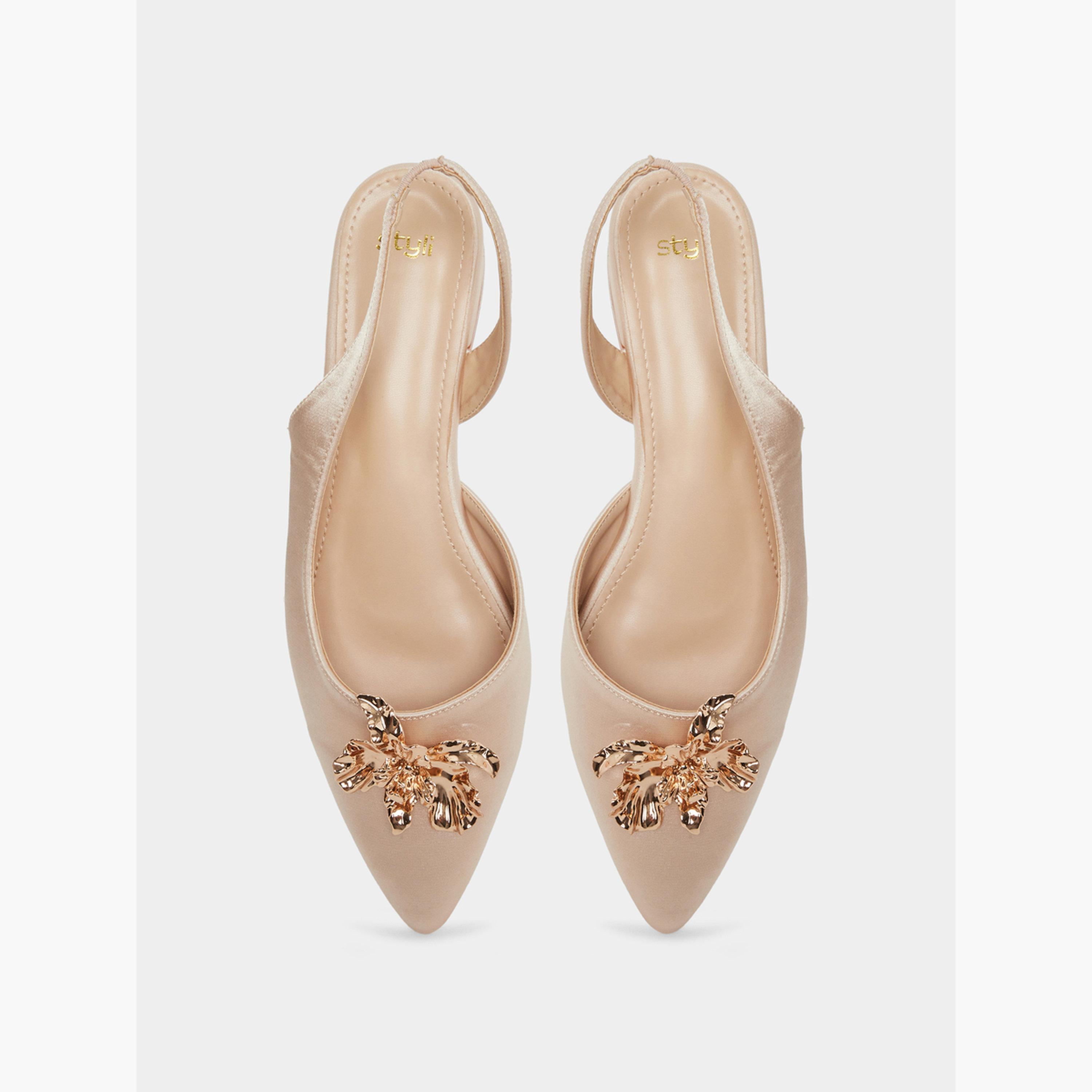 حذاء ساتان بسير خلفي وتفاصيل أزهار للنساء-women-shoes-heels-image-3