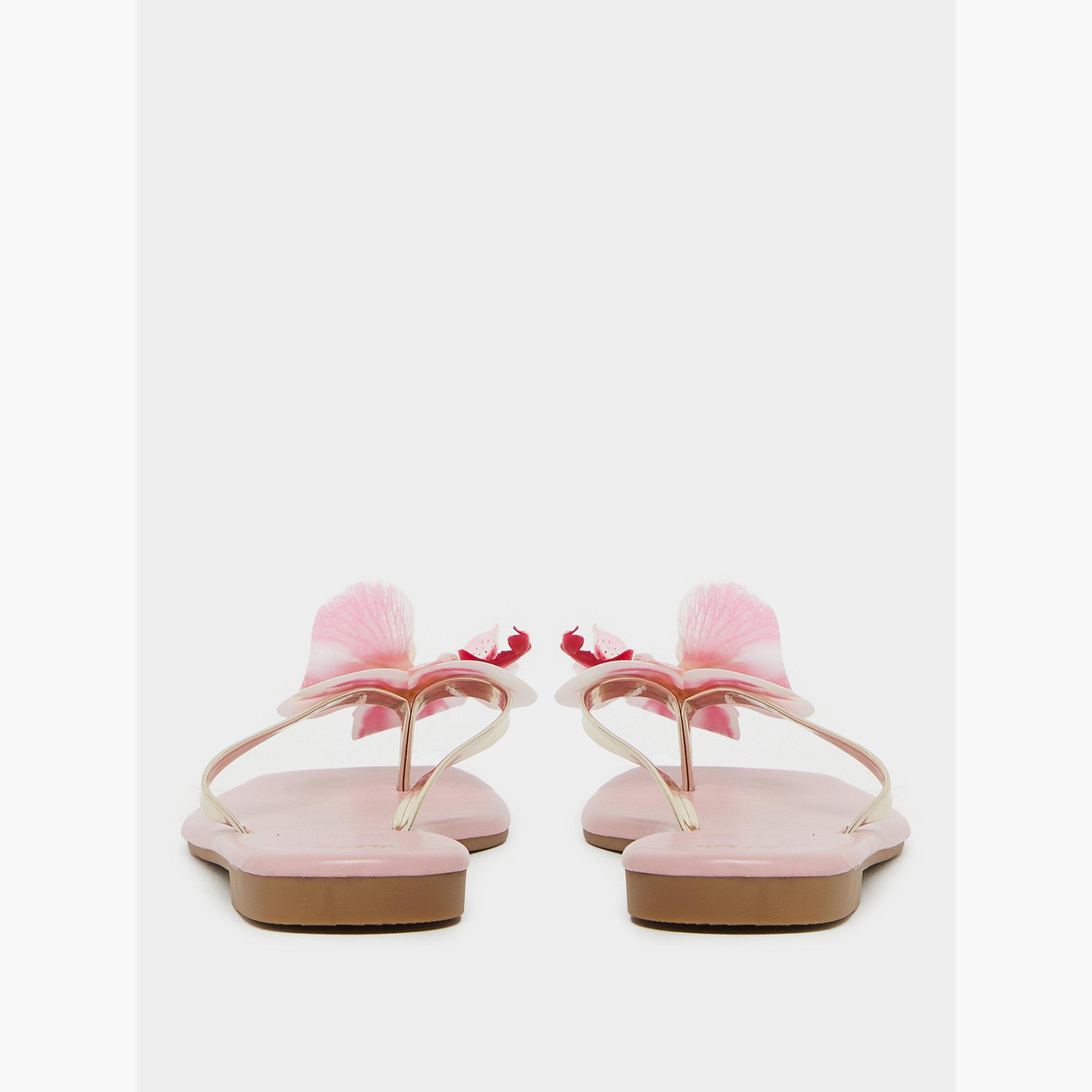 صندل فلات بزهور-women-shoes-sandals-flats-image-4