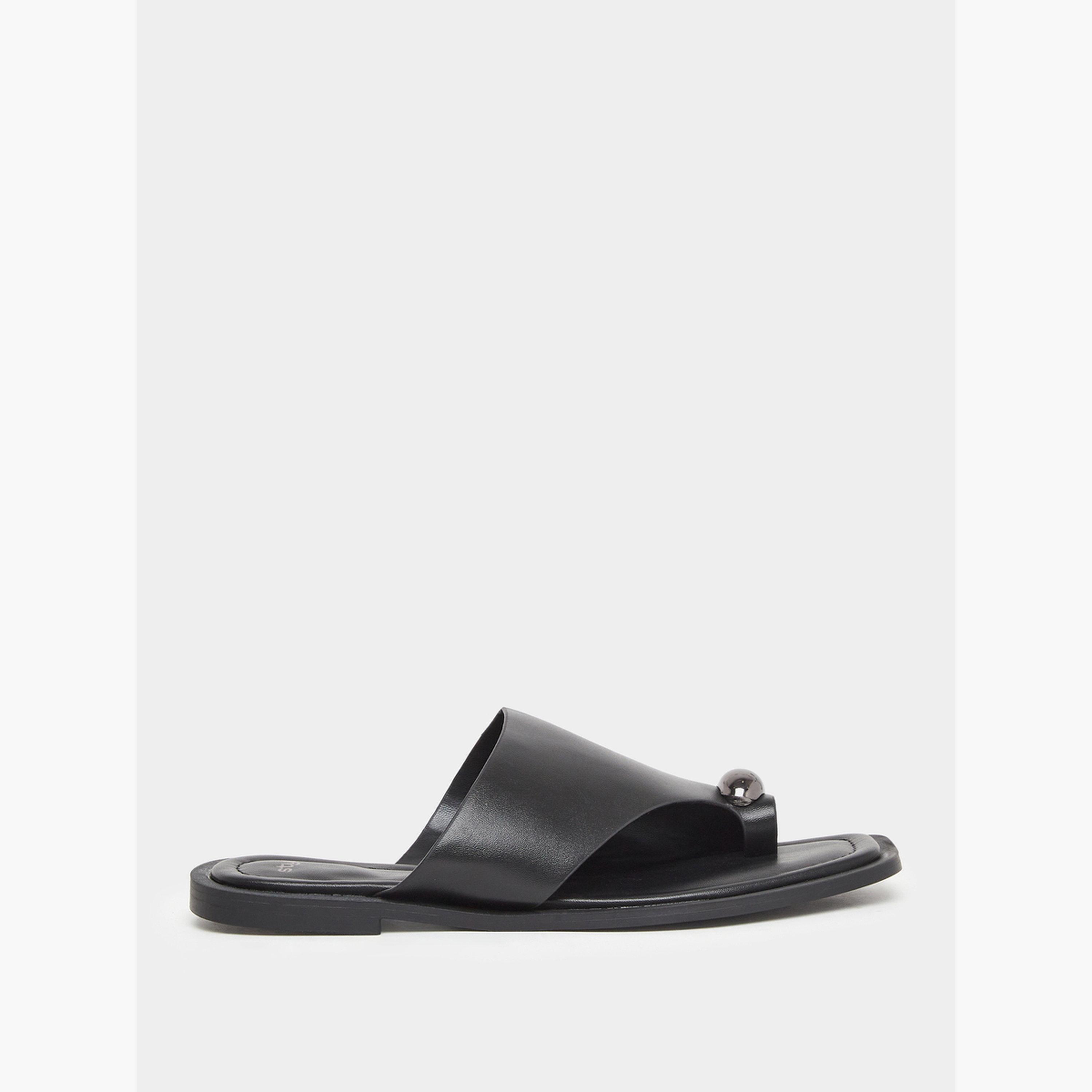 Styli Solid Toe Post Flat Sandals-women-shoes-sandals-flats-image-2