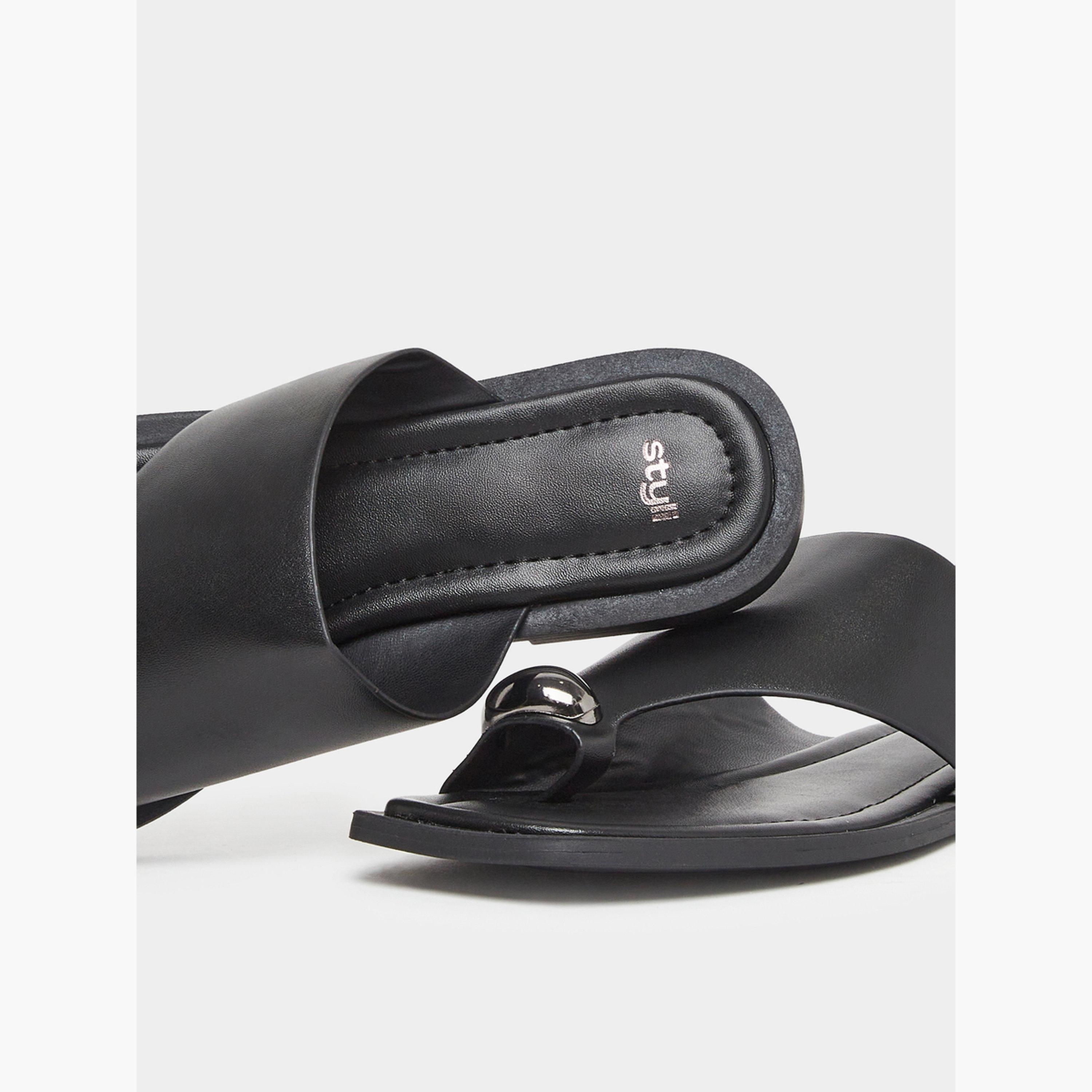 Styli Solid Toe Post Flat Sandals-women-shoes-sandals-flats-image-4