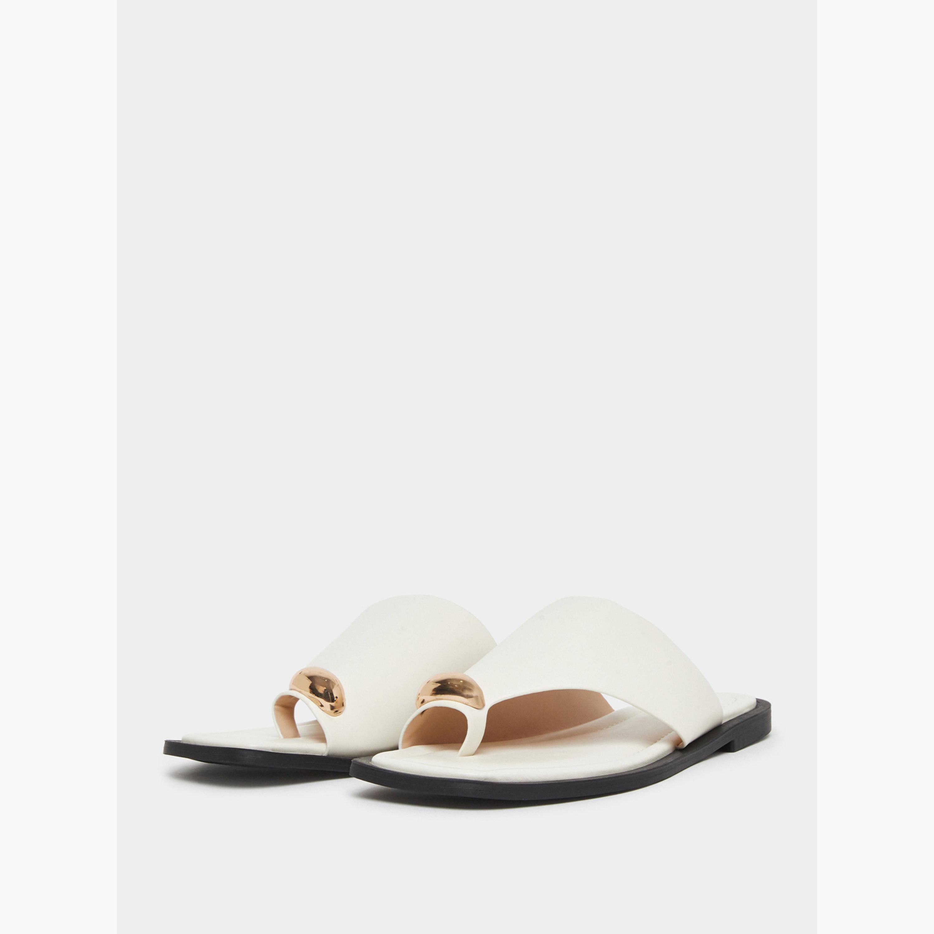 صندل فلات سادة بإصبع-women-shoes-sandals-flats-image-1