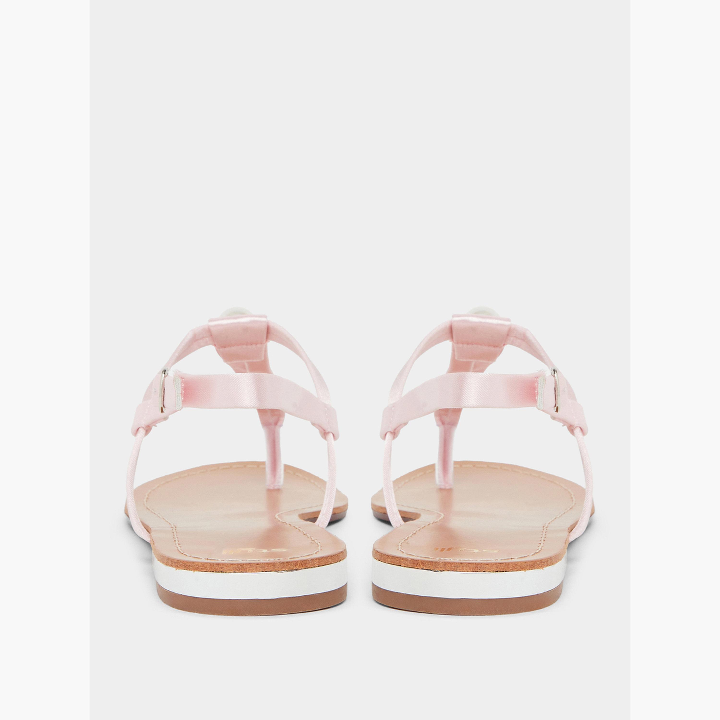 صندل فلات مزين باللؤلؤ-women-shoes-sandals-flats-image-5