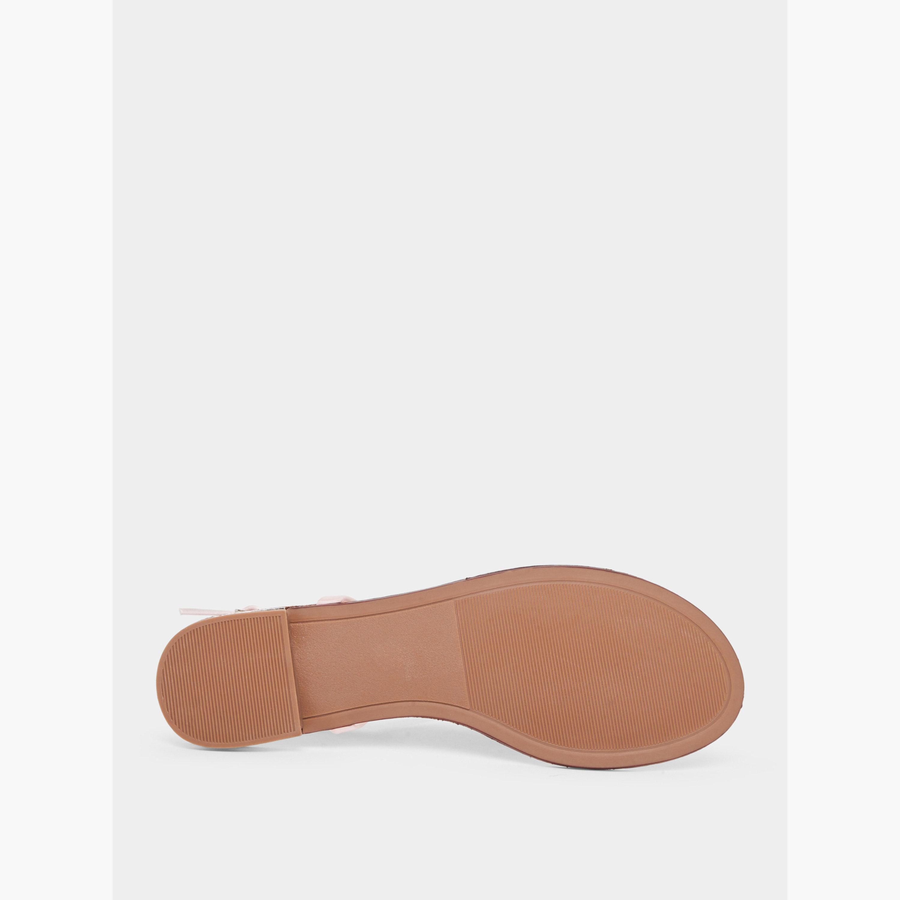 Styli Pearl Embellished Flat Sandals-women-shoes-sandals-flats-image-6
