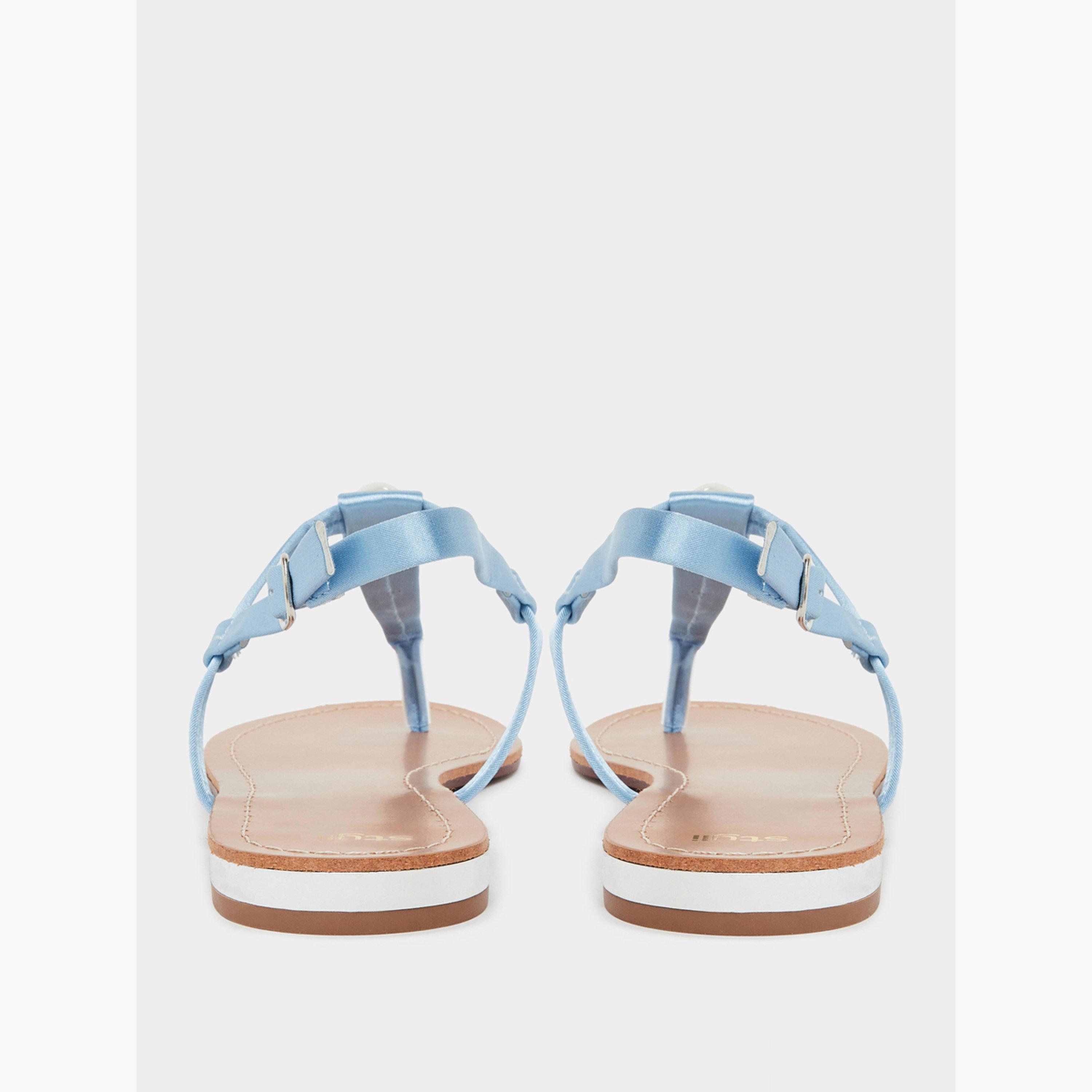 صندل فلات مزين باللؤلؤ-women-shoes-sandals-flats-image-5