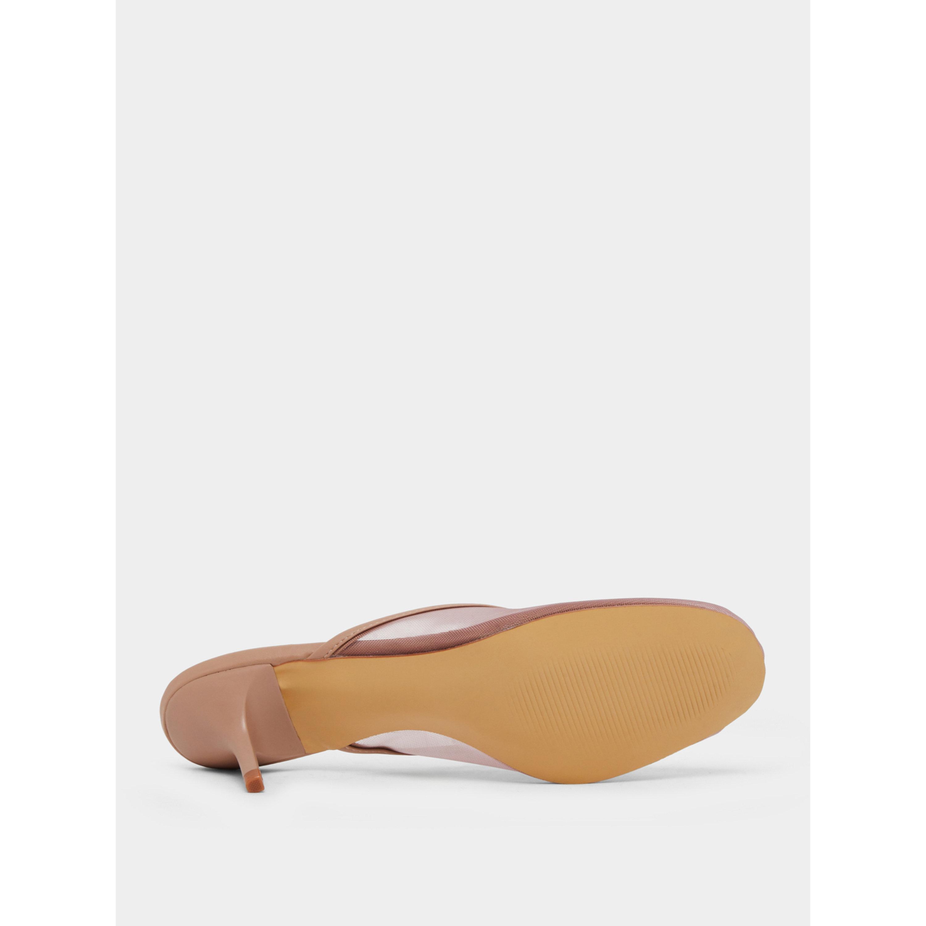 حذاء ميولز نسائي تان بشبكة ومقدمة مدببة-women-shoes-heels-image-5