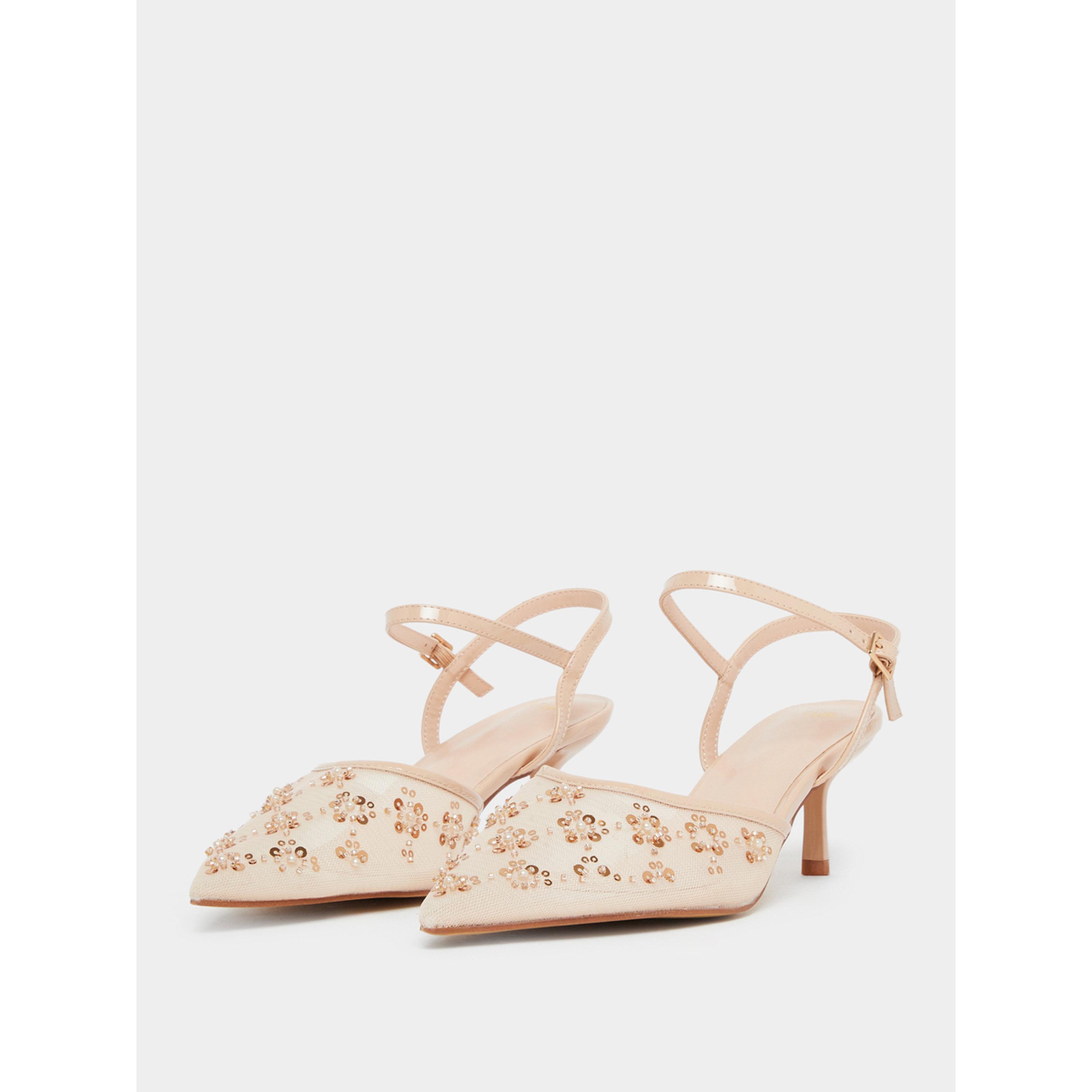 Styli Women Beige Embellished Pointed Toe Shoes-women-shoes-heels-image-1
