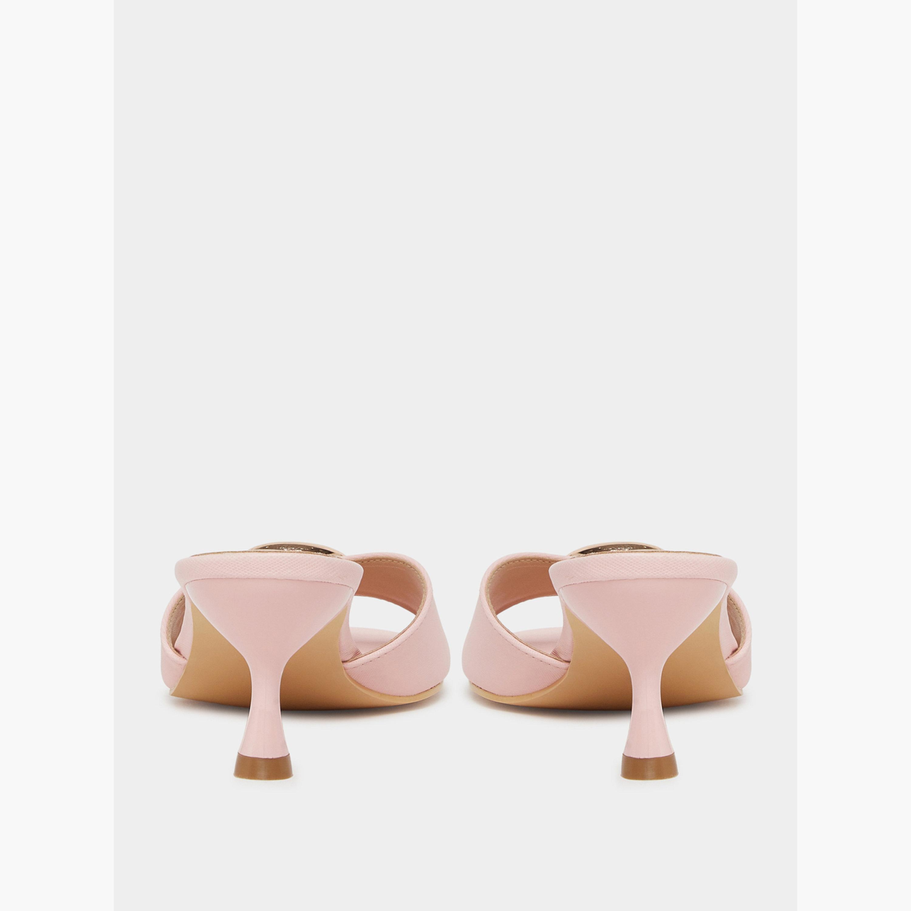 Styli Buckle Accent Mid Heel Mules-women-shoes-sandals-heeled-image-5