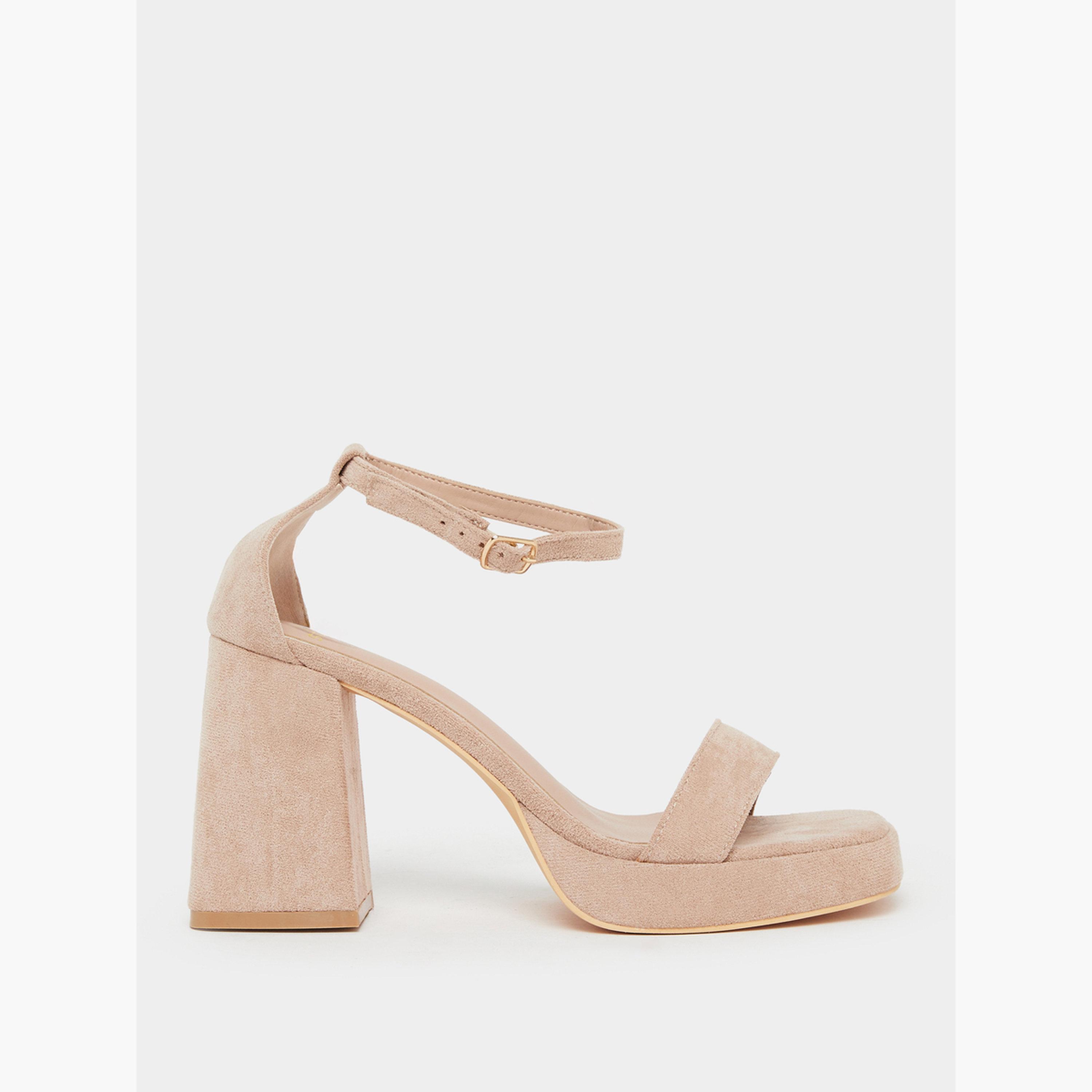 Styli Beige Ankle Strap Platform High Heel Sandals-women-shoes-sandals-heeled-image-2