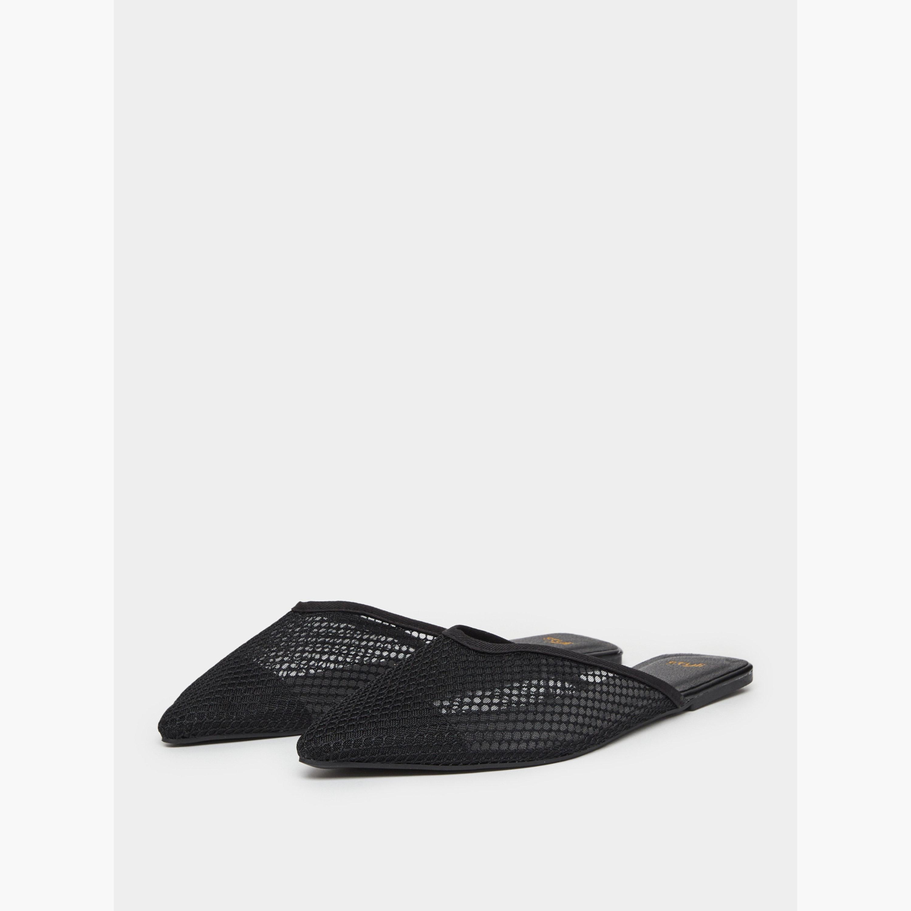 حذاء ميولز بفتحات ومقدمة مدببة-women-shoes-flats-loafers-image-1