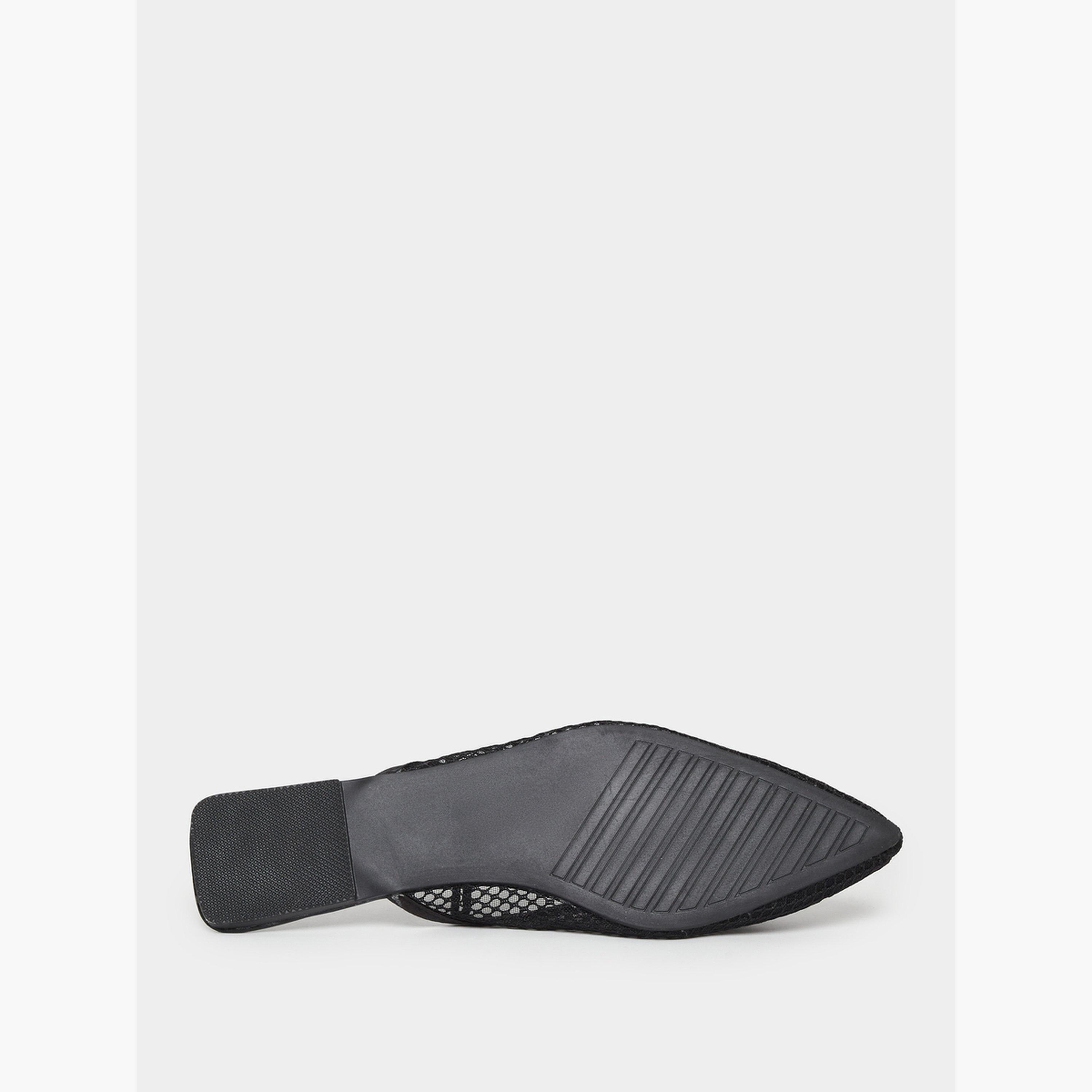 Styli Black Mesh Pointed-Toe Mules-women-shoes-flats-loafers-image-6