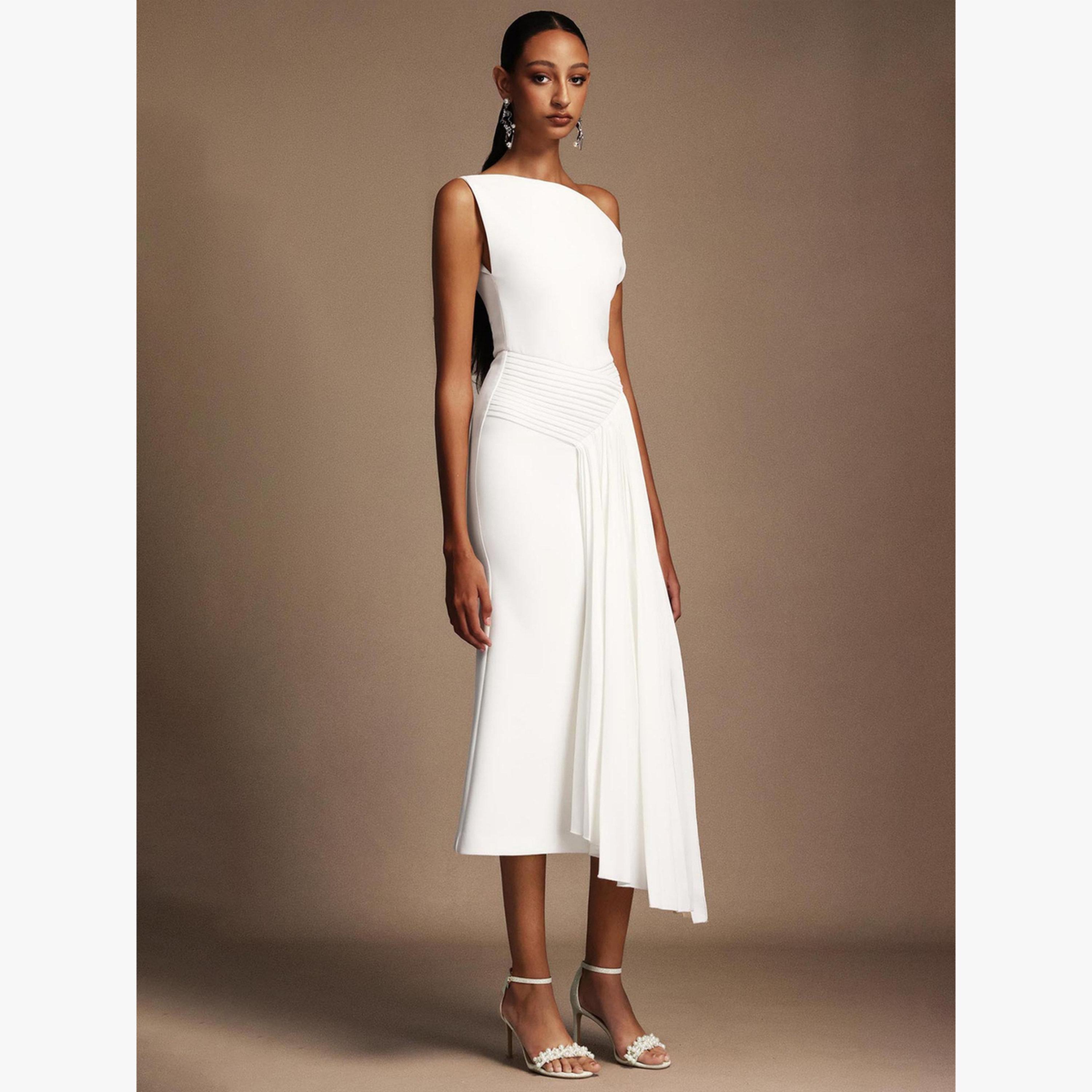 فستان ميدي بكسرات بكتف واحد-women-clothing-dresses-image-2