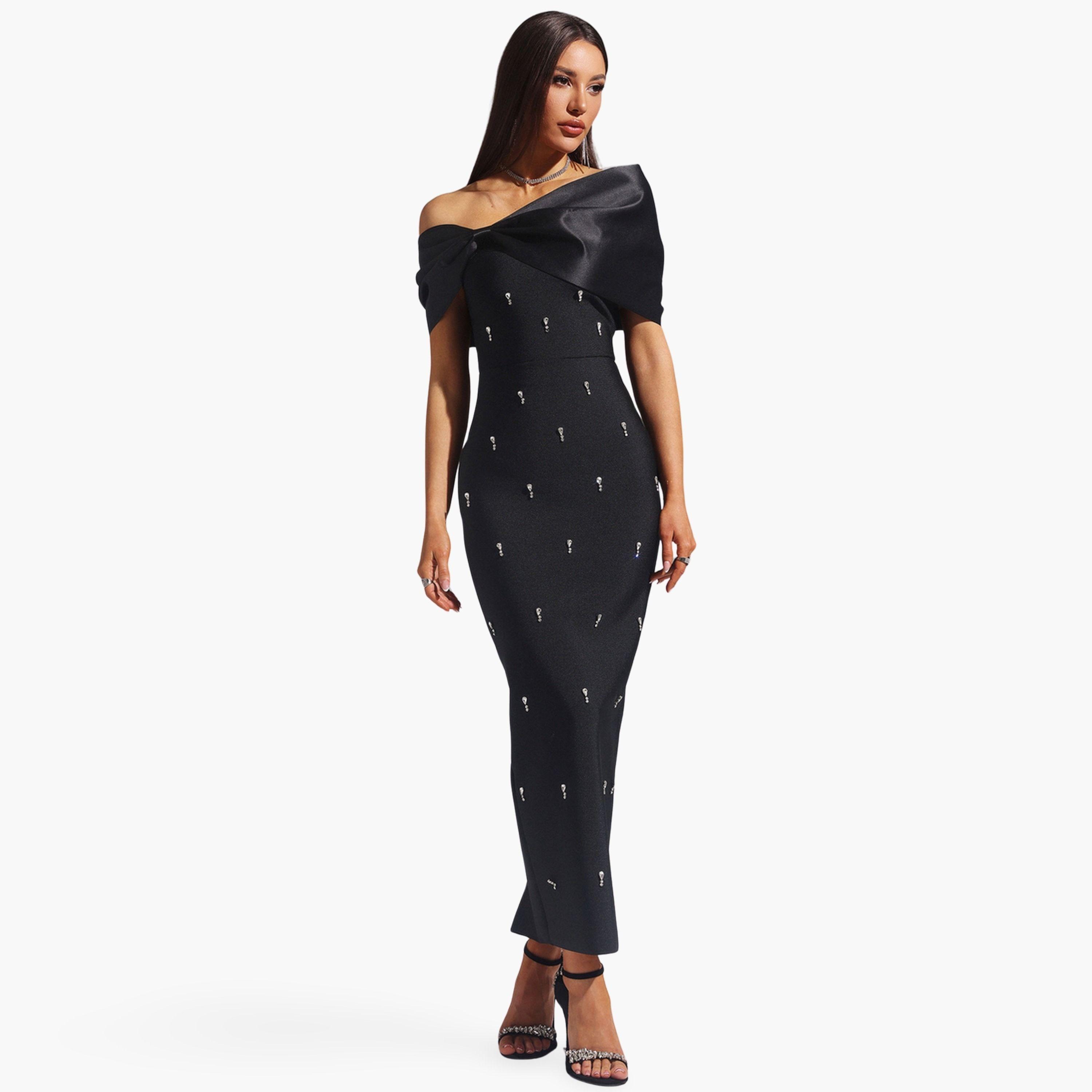 Take Two Women Black Embellished Bodycon Maxi Dress-women-clothing-dresses-image-1