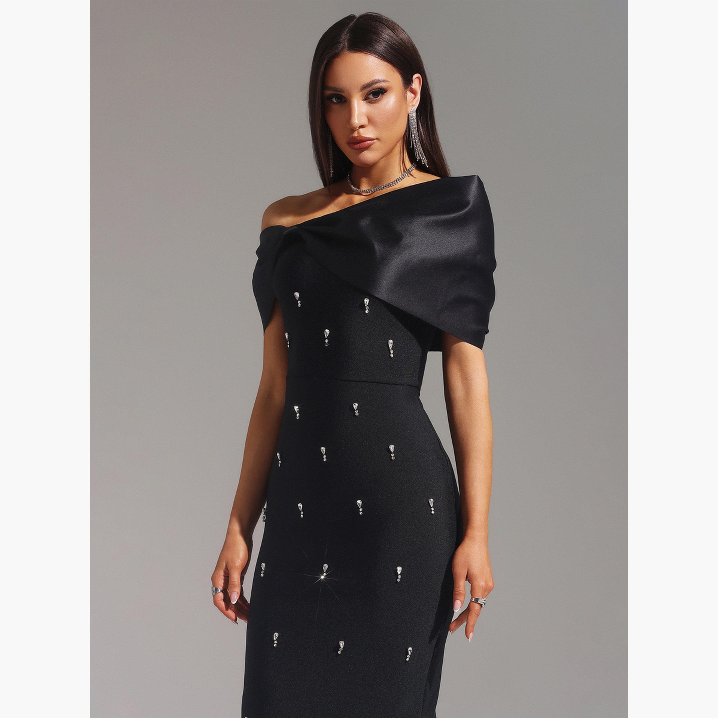 Take Two Women Black Embellished Bodycon Maxi Dress-women-clothing-dresses-image-4