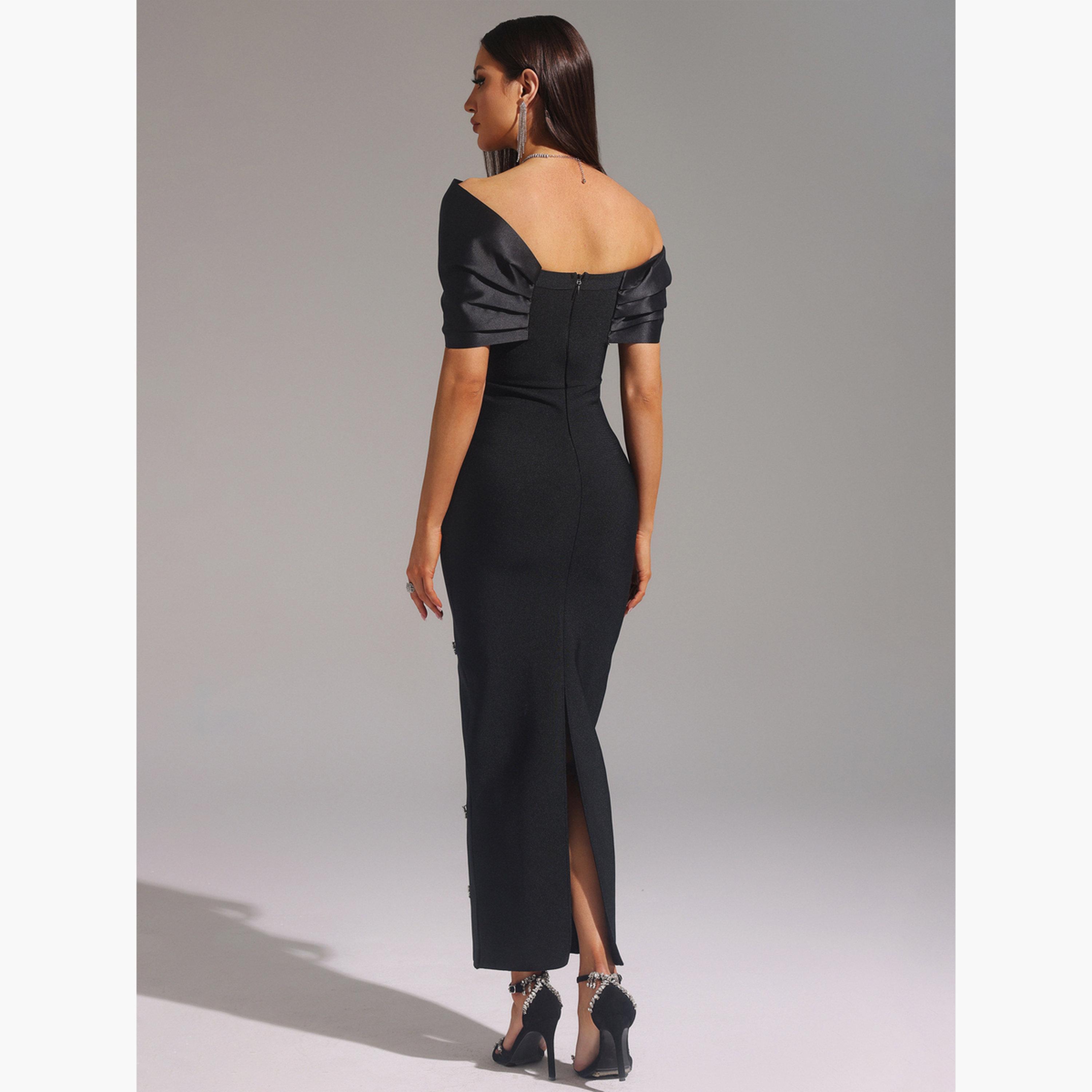 Take Two Women Black Embellished Bodycon Maxi Dress-women-clothing-dresses-image-5