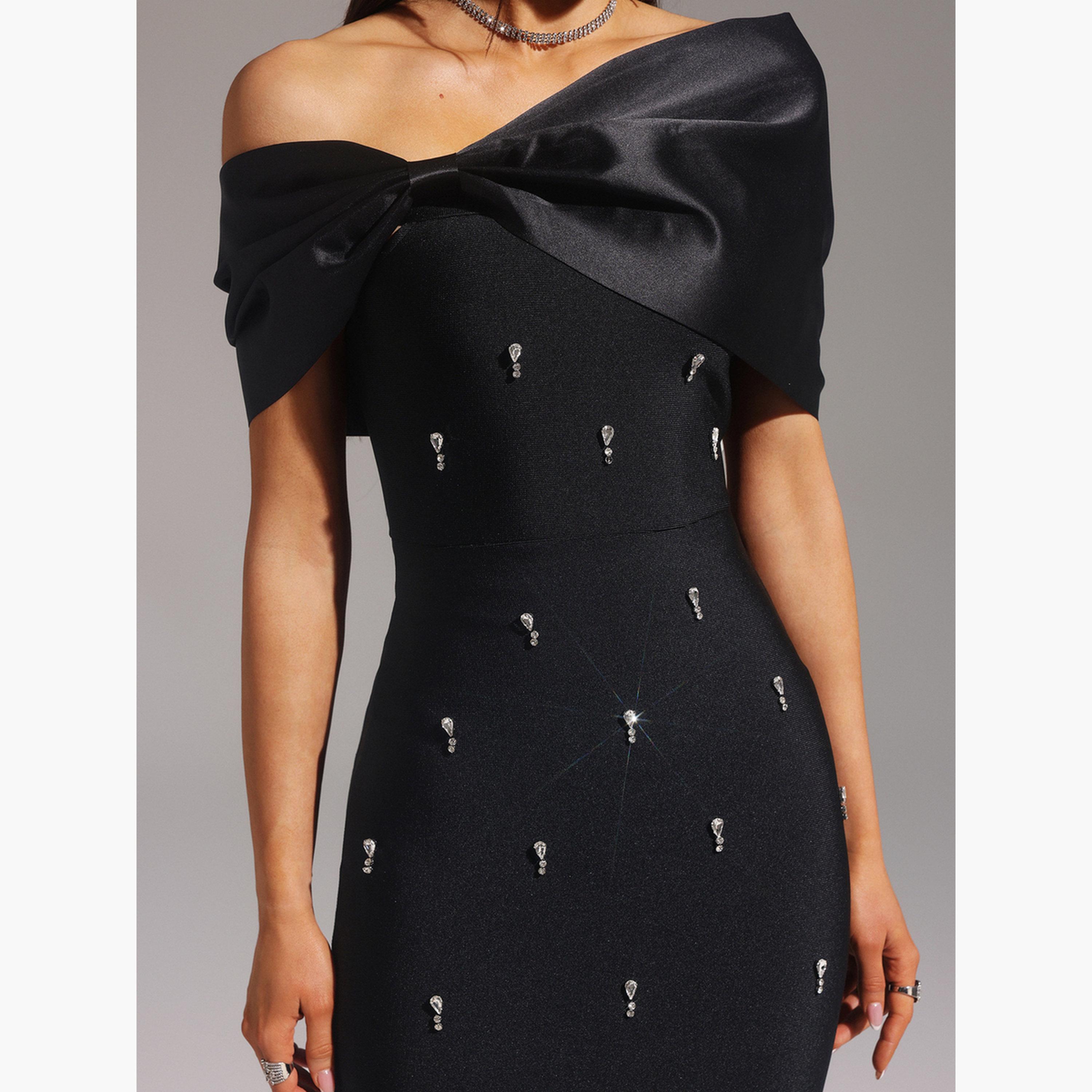 Take Two Women Black Embellished Bodycon Maxi Dress-women-clothing-dresses-image-6