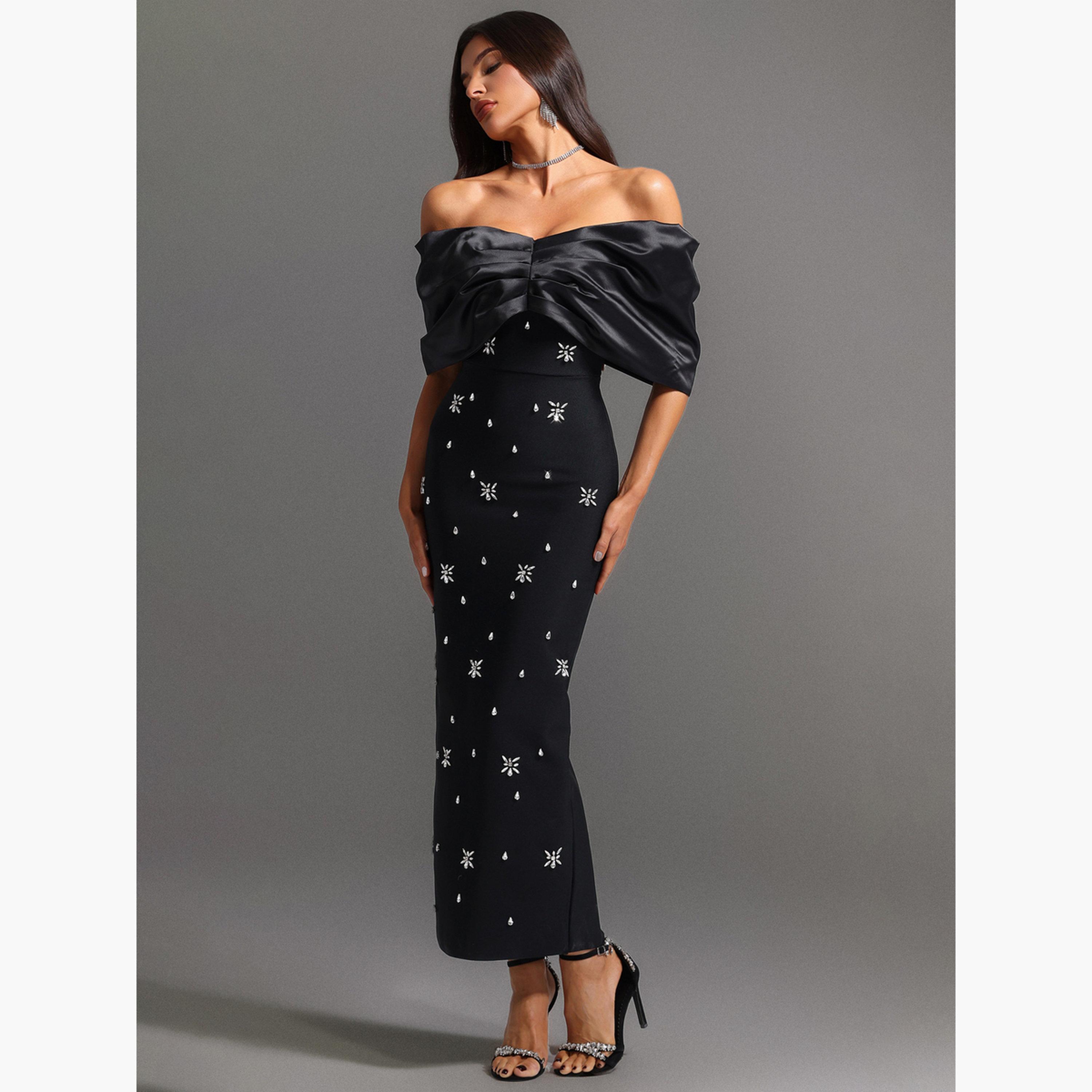Take Two Women Black Embellished Maxi Dress-women-clothing-dresses-image-2