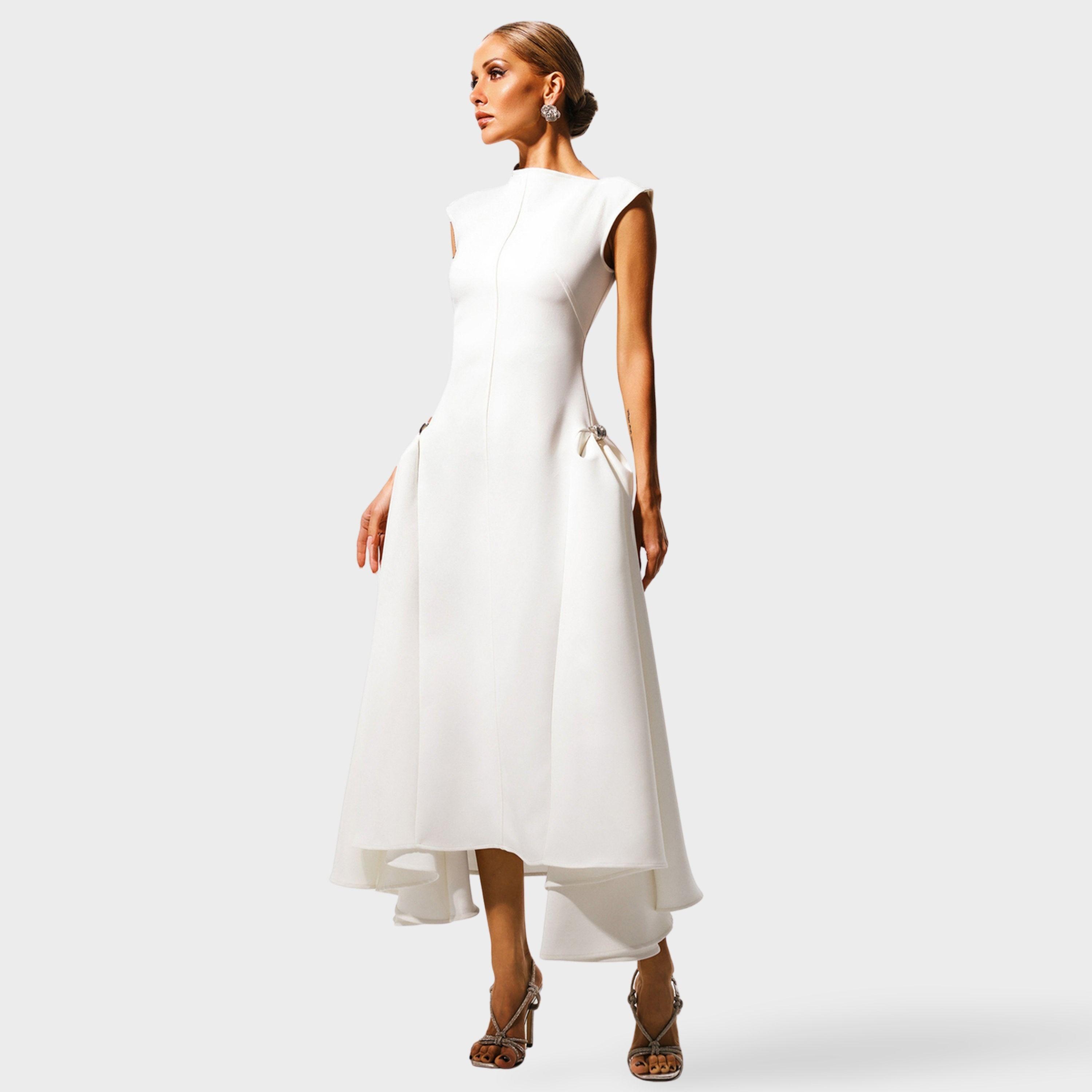 Take Two Women White Ruffled Sleeveless Maxi Dress-women-clothing-dresses-image-2