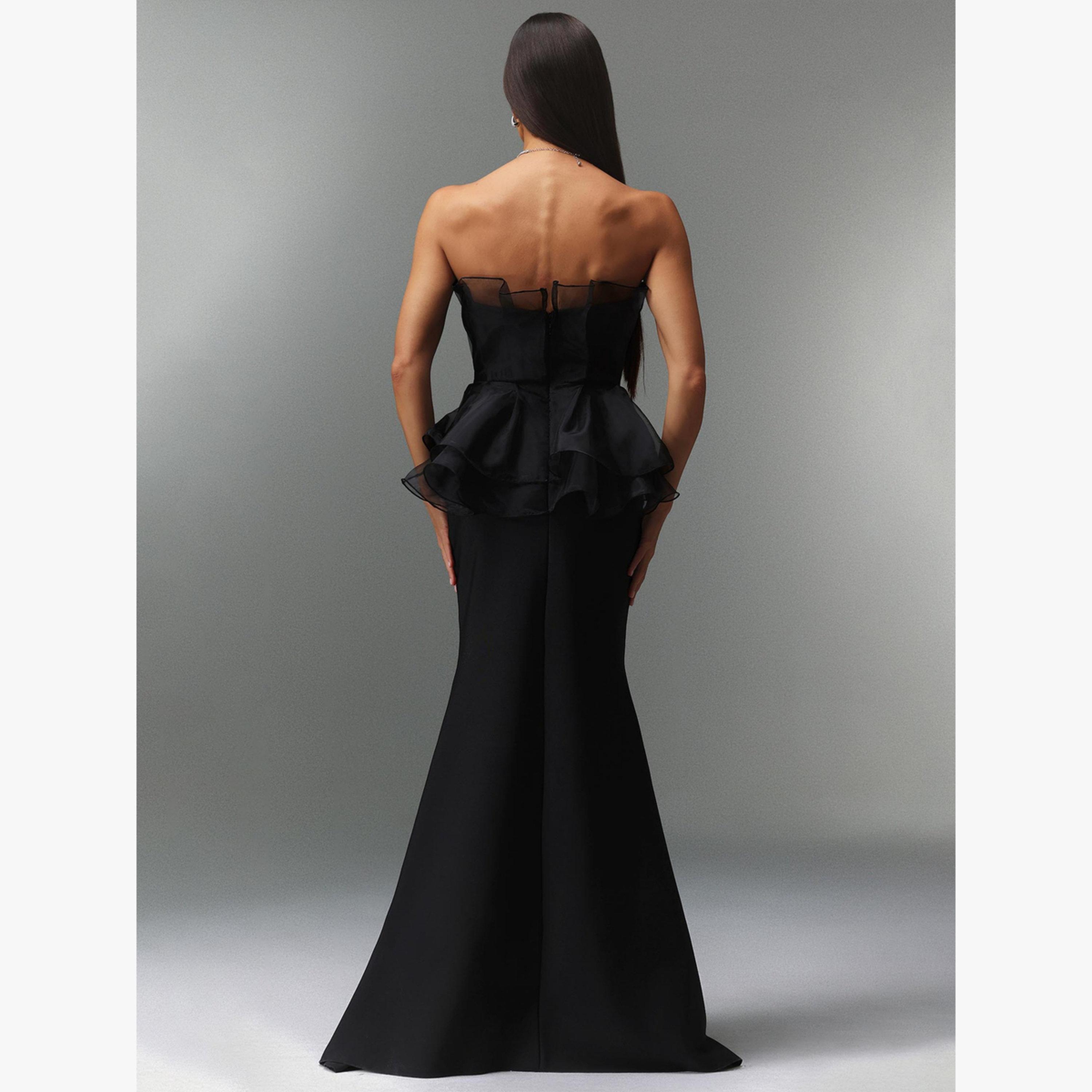 فستان طويل بلا أكمام وتفاصيل شبكية-women-clothing-dresses-image-6