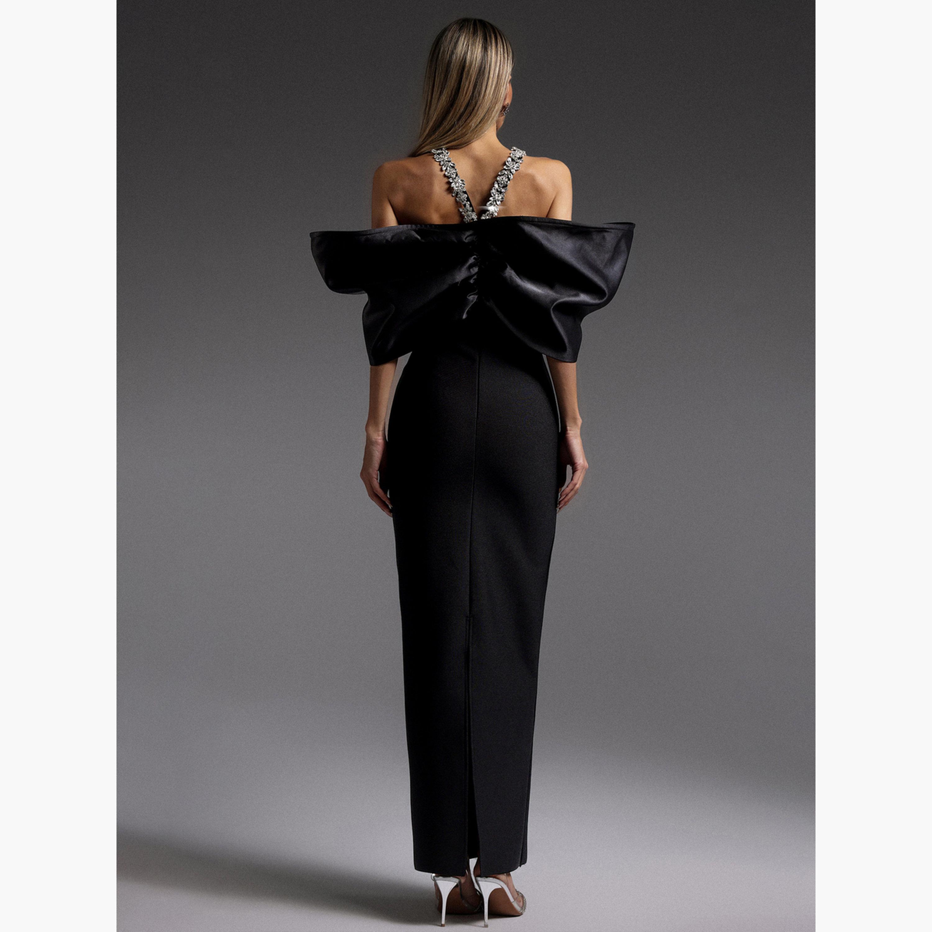 Take Two Women Black Halter Neck Bodycon Maxi Dress-women-clothing-dresses-image-4