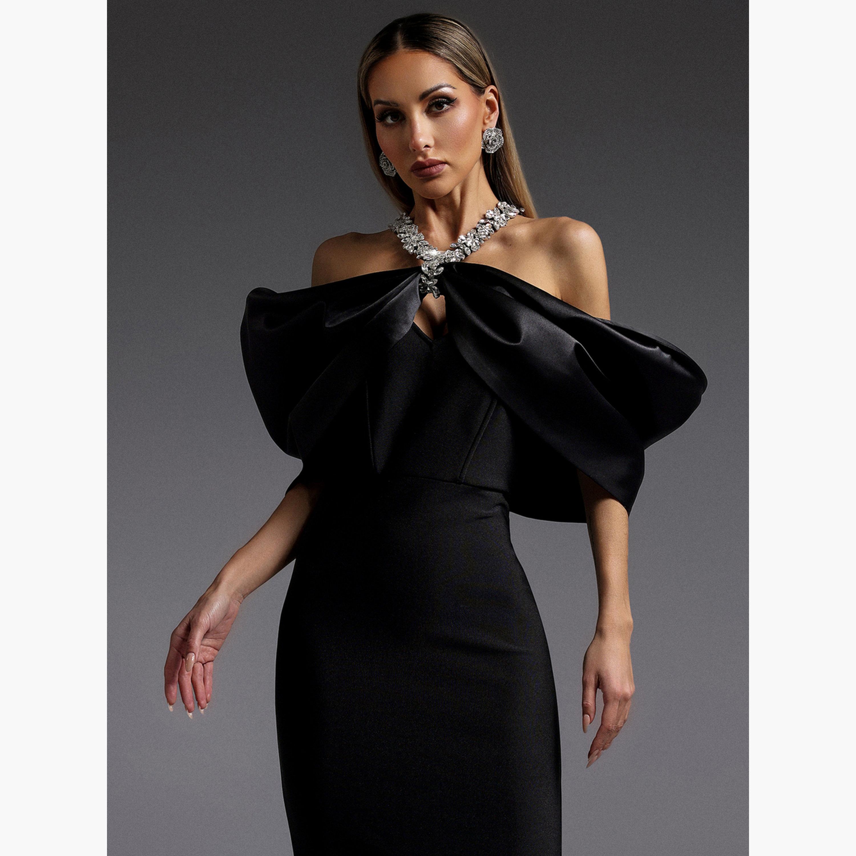 Take Two Women Black Halter Neck Bodycon Maxi Dress-women-clothing-dresses-image-5