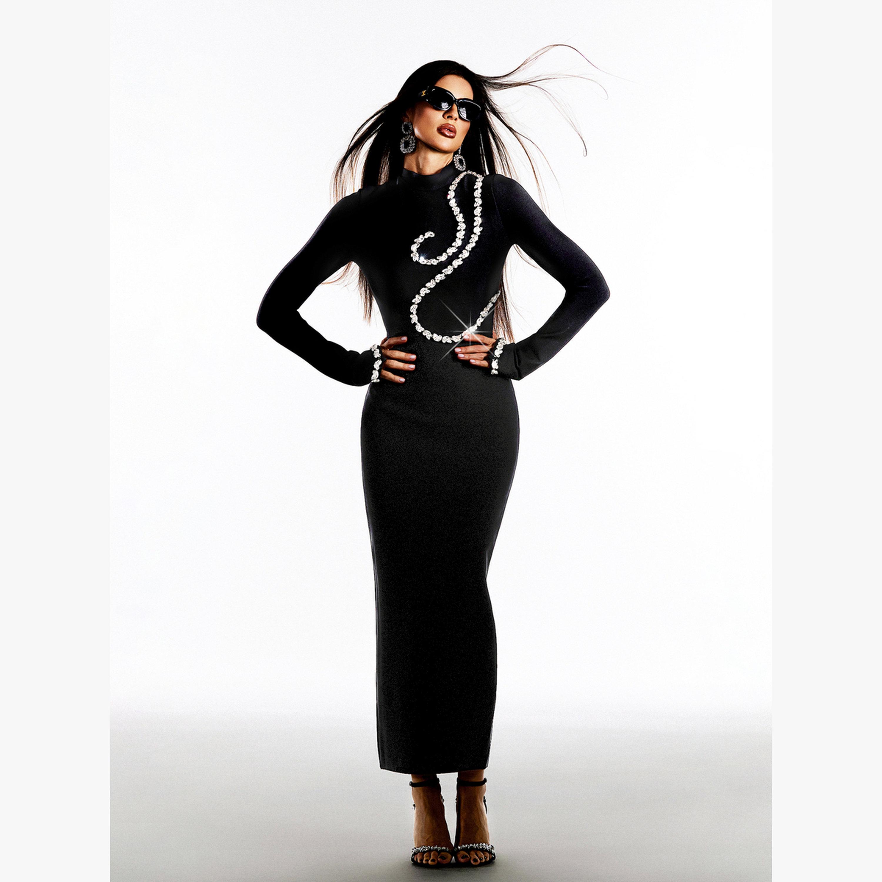 فستان طويل ضيق مزين-women-clothing-dresses-image-1