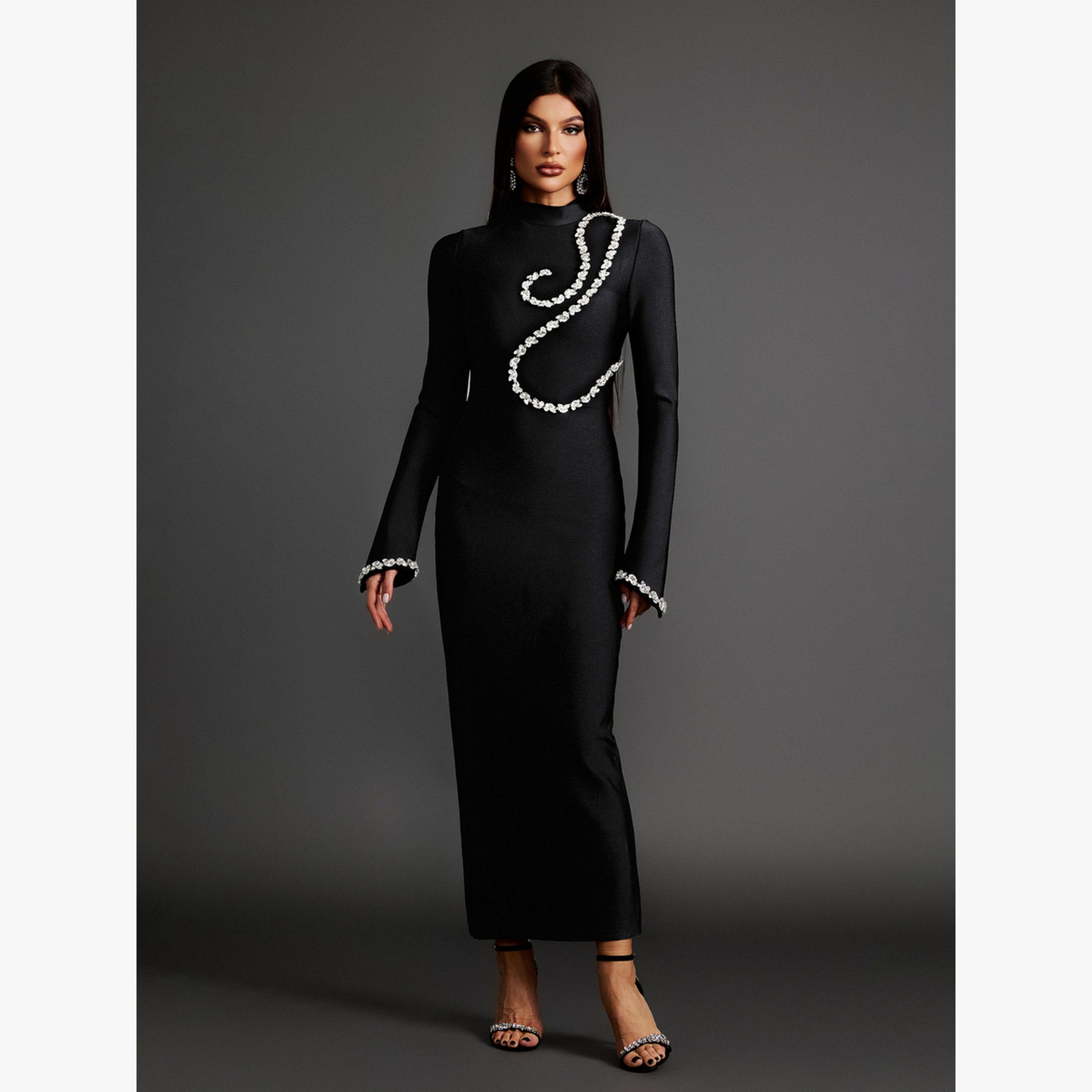 فستان طويل ضيق مزين-women-clothing-dresses-image-2