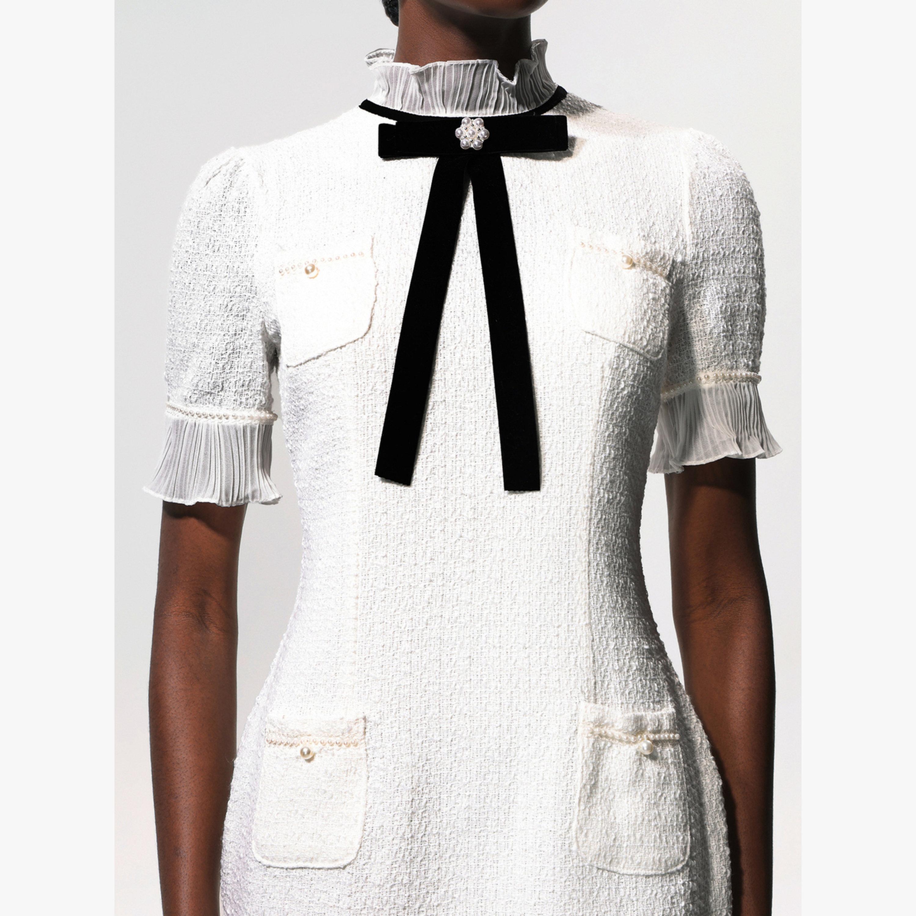 فستان بطول الركبة بفيونكة متباينة-women-clothing-dresses-image-3