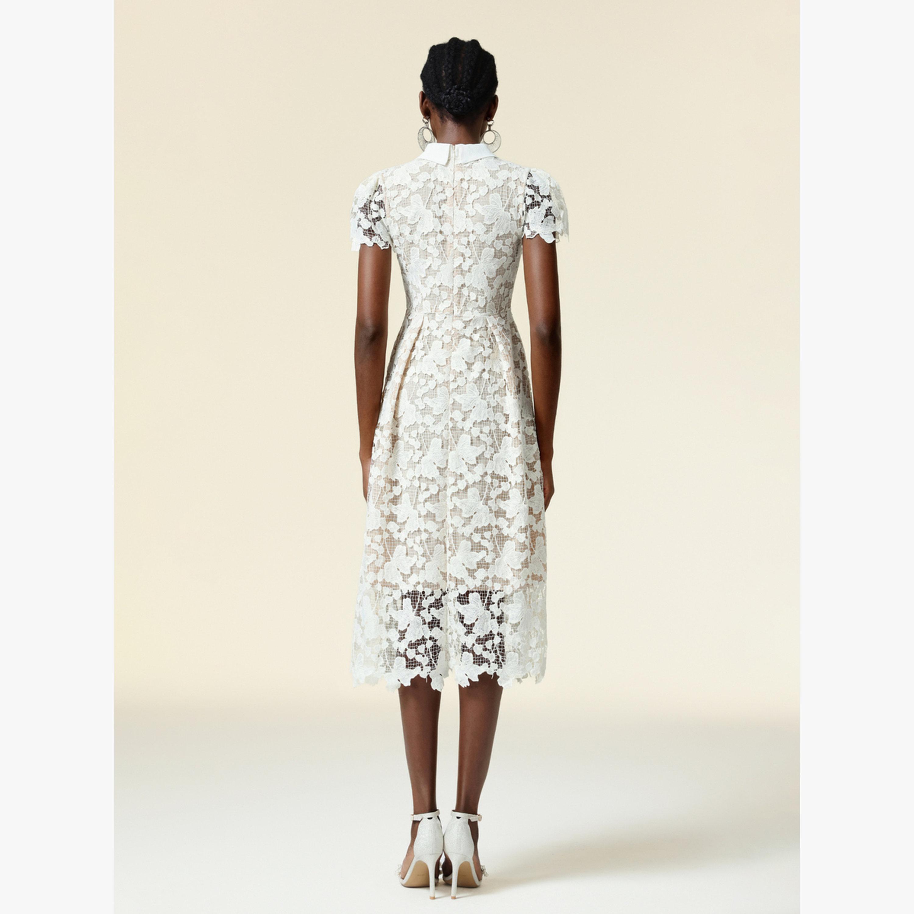 Bella Barnett X Styli Women White Lace Collared Midi Dress-women-clothing-dresses-image-5