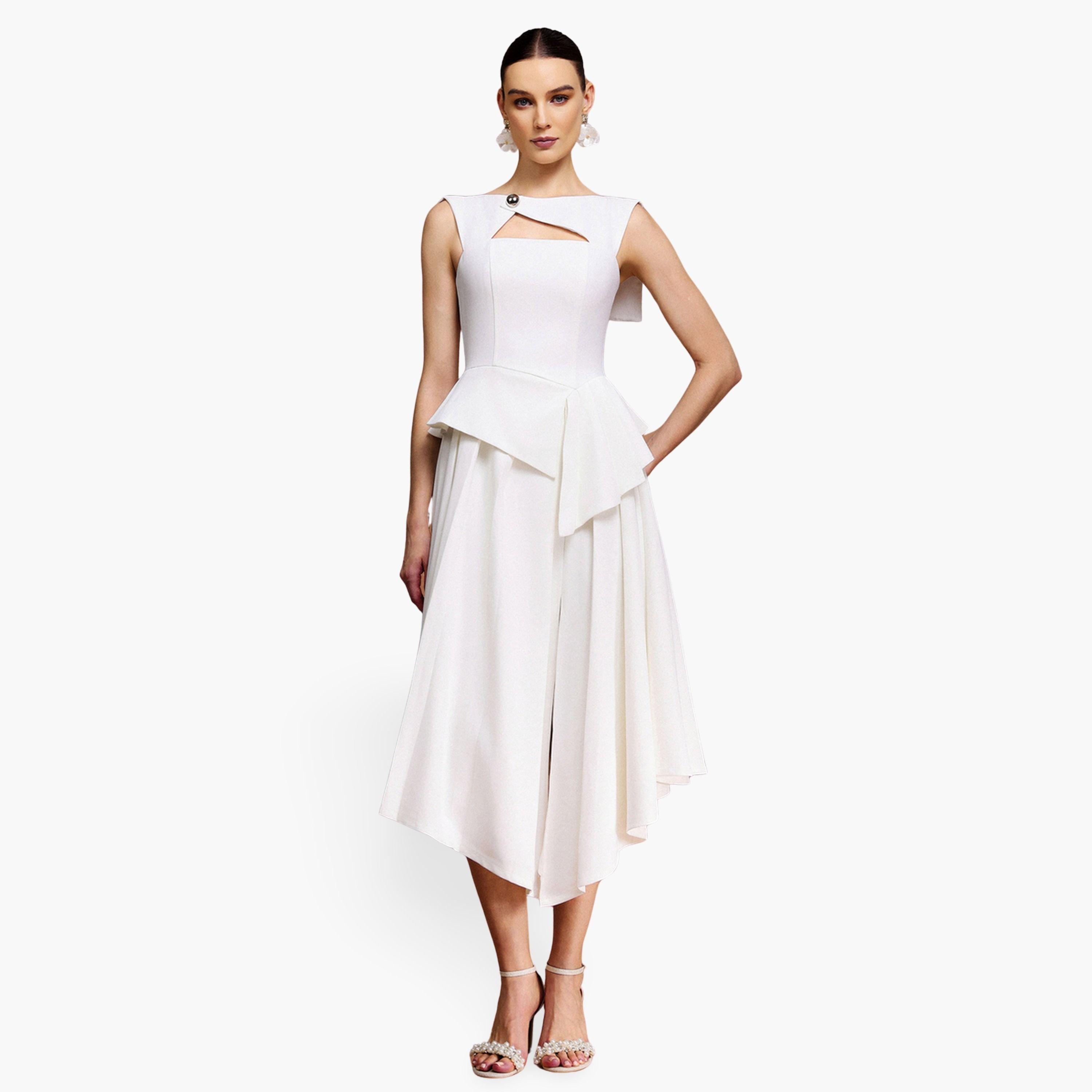 فستان ميدي بحافة واسعة بلا أكمام-women-clothing-dresses-image-1
