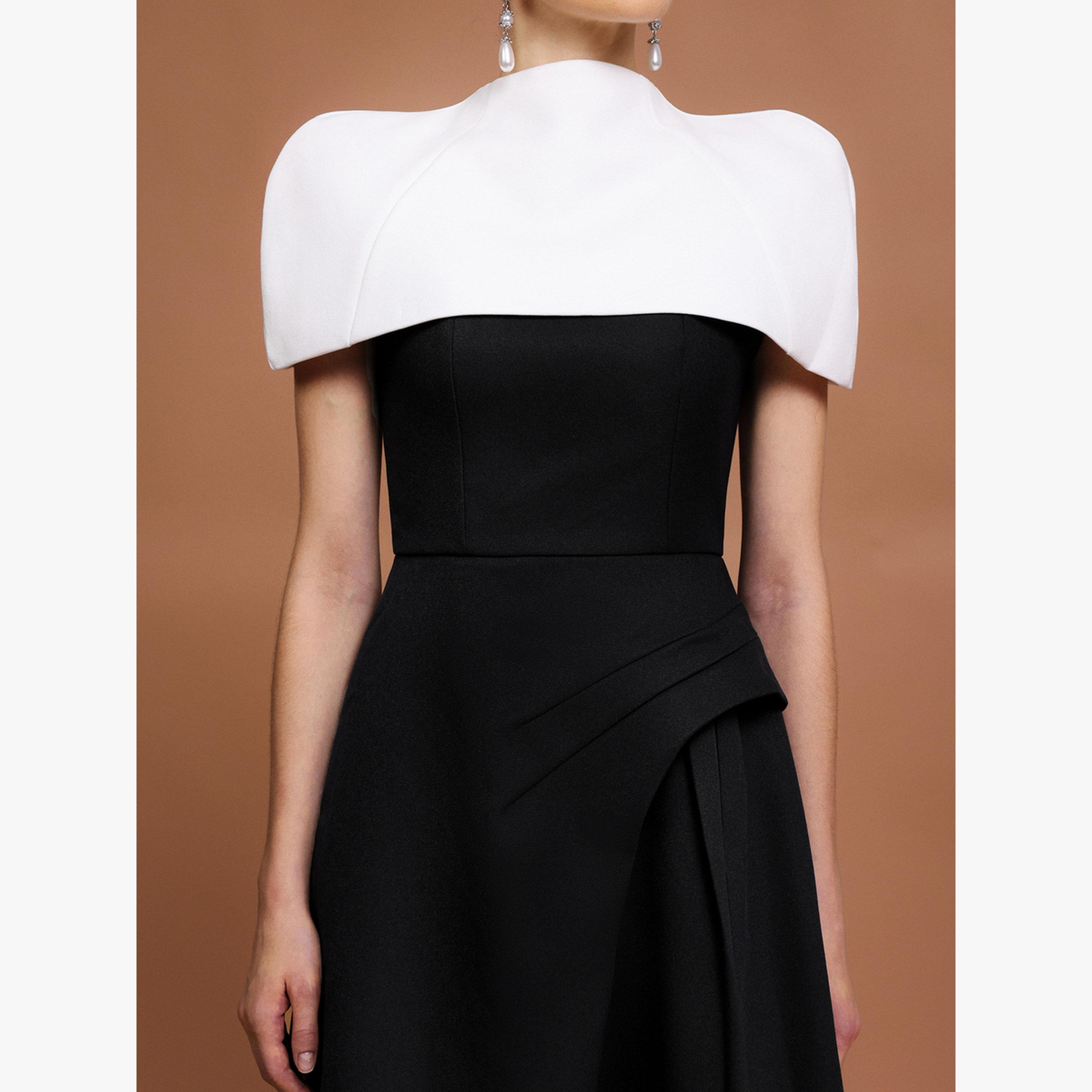 فستان ميدي بوشاح وبتفاصيل طيات غير متماثلة-women-clothing-dresses-image-6