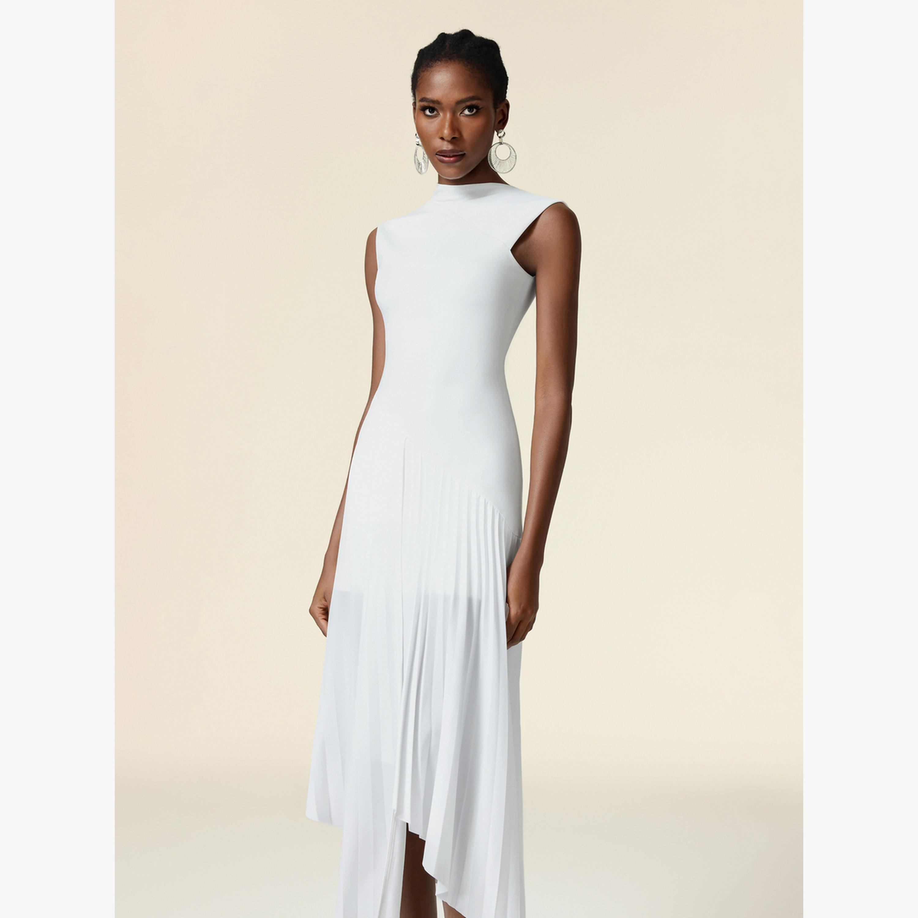 فستان طويل بحافة واسعة بلا أكمام-women-clothing-dresses-image-3