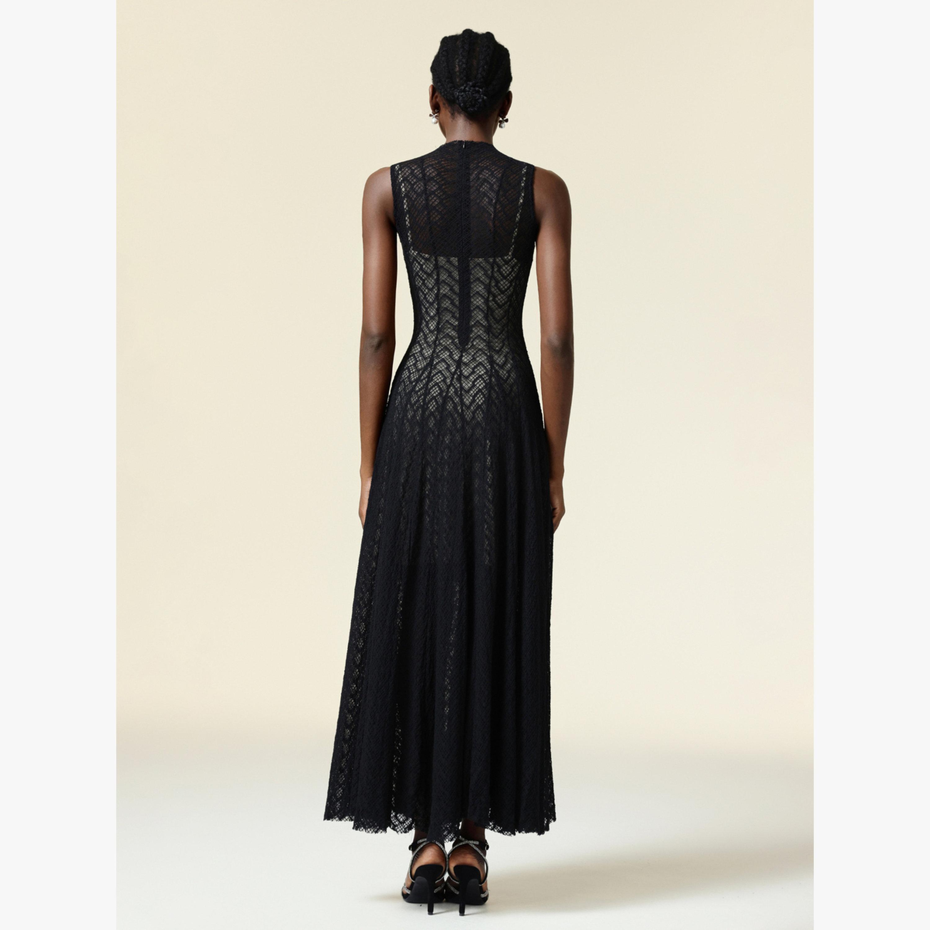 فستان طويل بتفاصيل دانتيل بلا أكمام-women-clothing-dresses-image-5