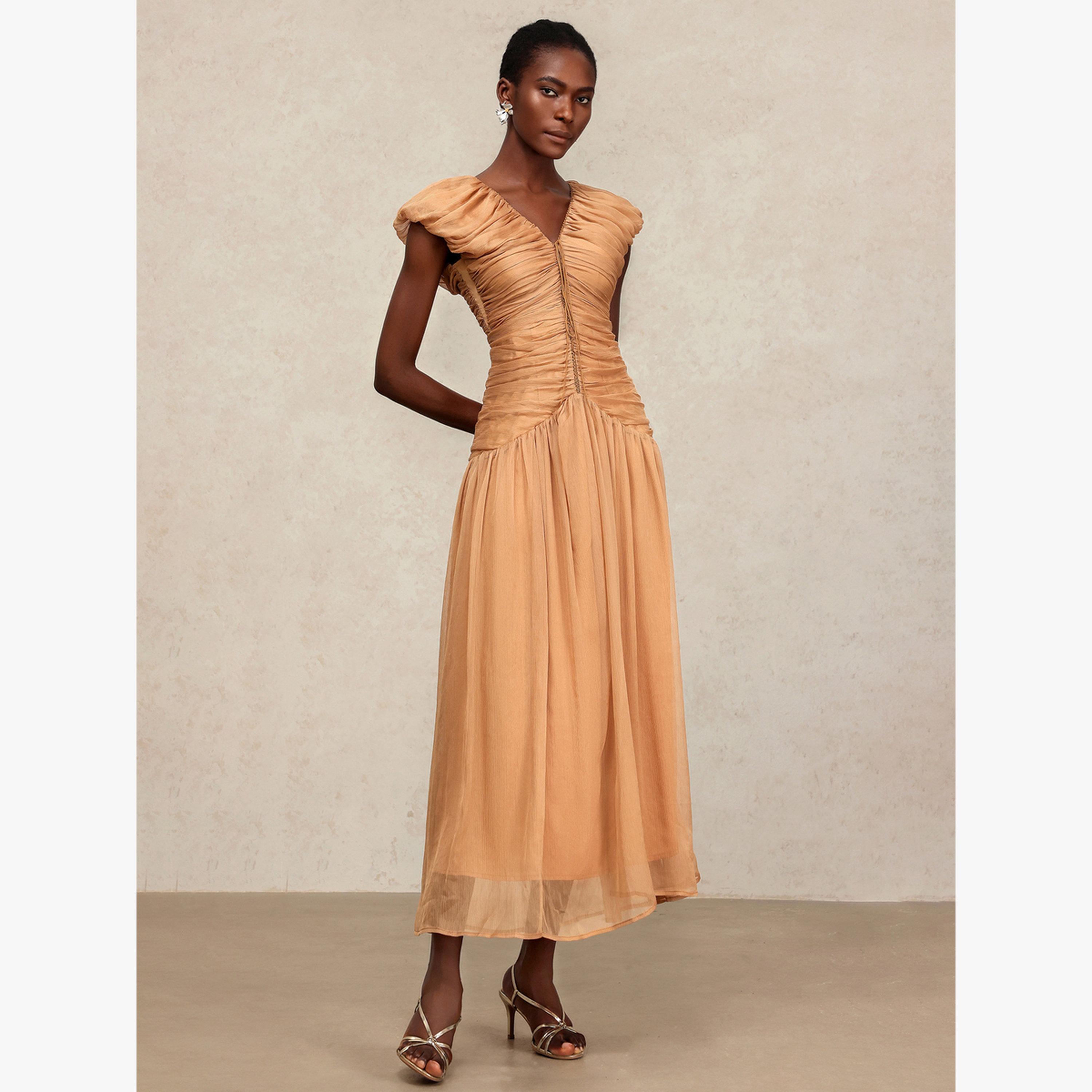 فستان طويل بلا أكمام بتفاصيل كشكشة-women-clothing-dresses-image-2