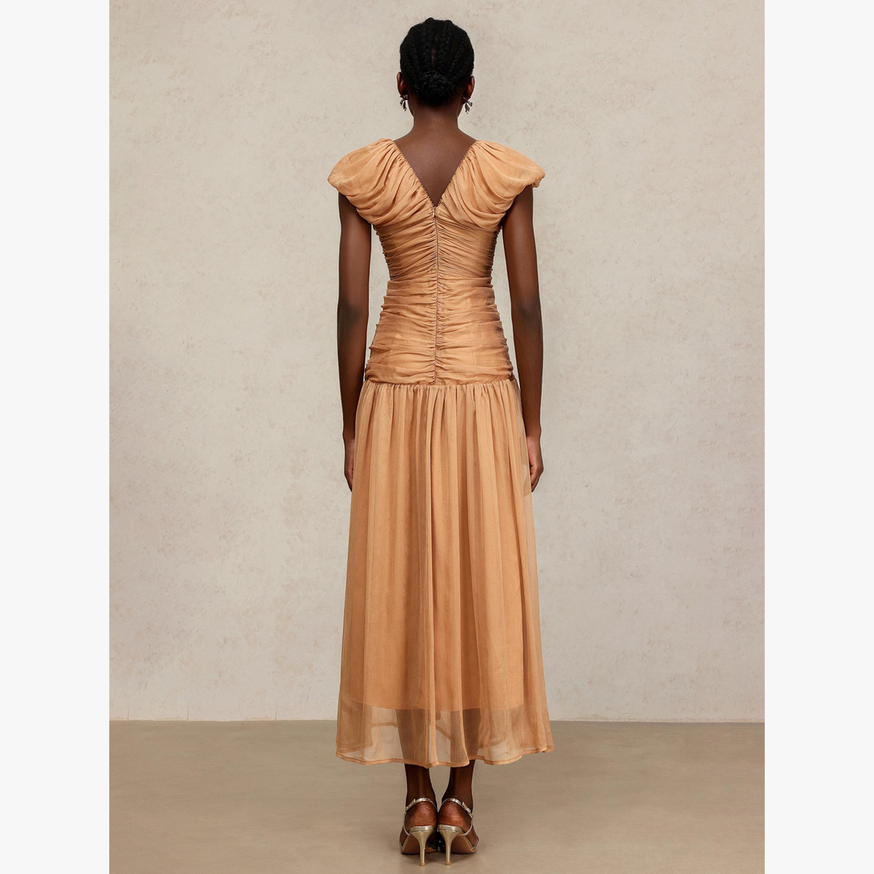 فستان طويل بلا أكمام بتفاصيل كشكشة-women-clothing-dresses-image-5