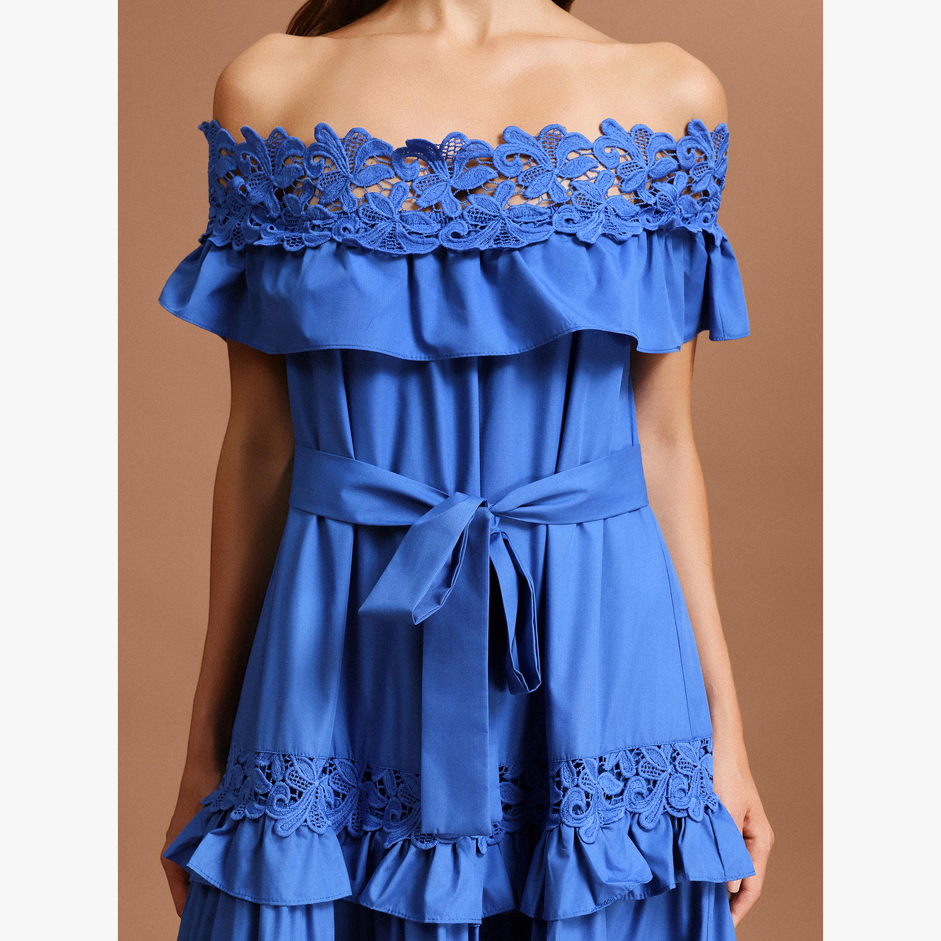 Bella Barnett X Styli Women Dark Blue Off Shoulder Lace Maxi Dress-women-clothing-dresses-image-6