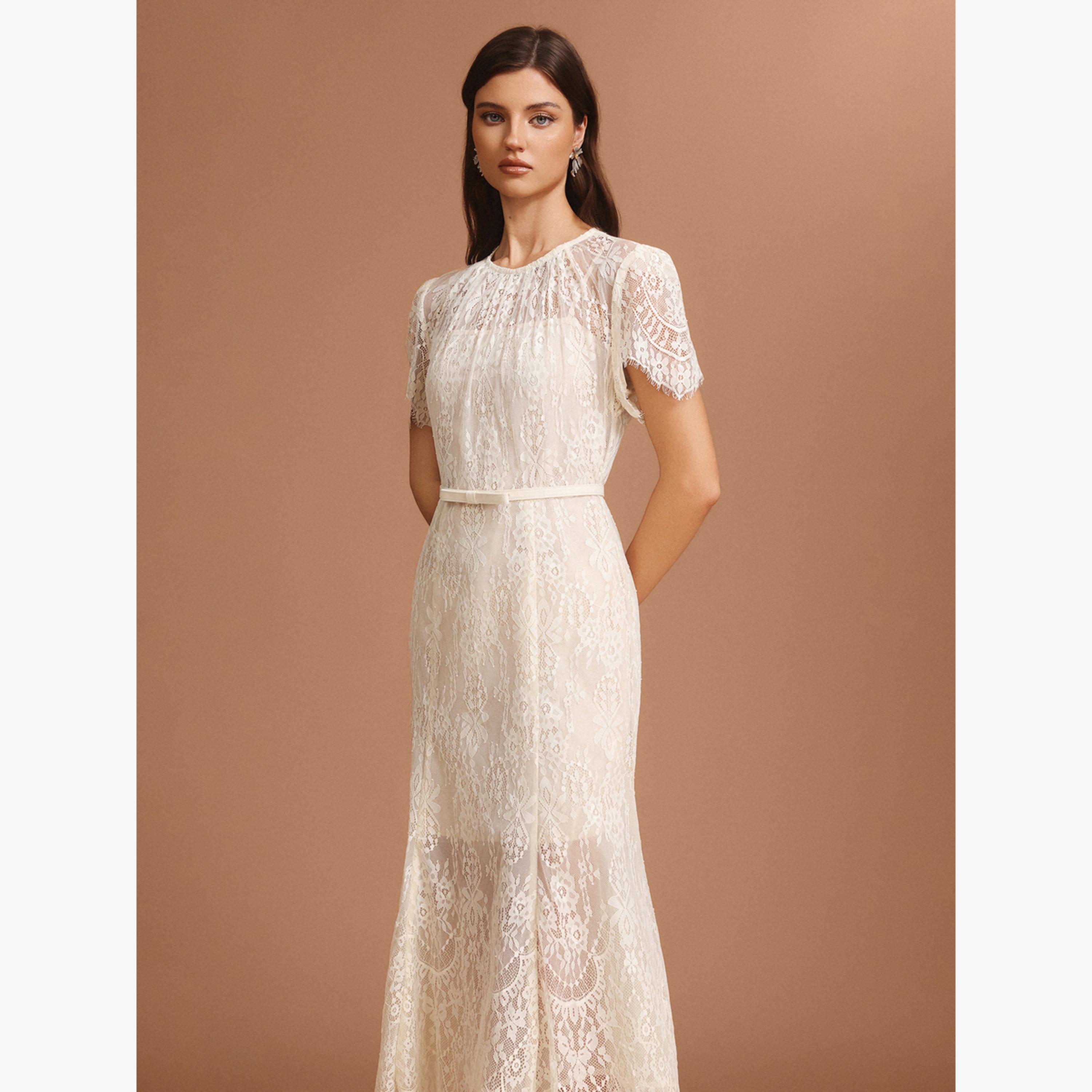 فستان ميدي بتفاصيل دانتيل بالكامل-women-clothing-dresses-image-4