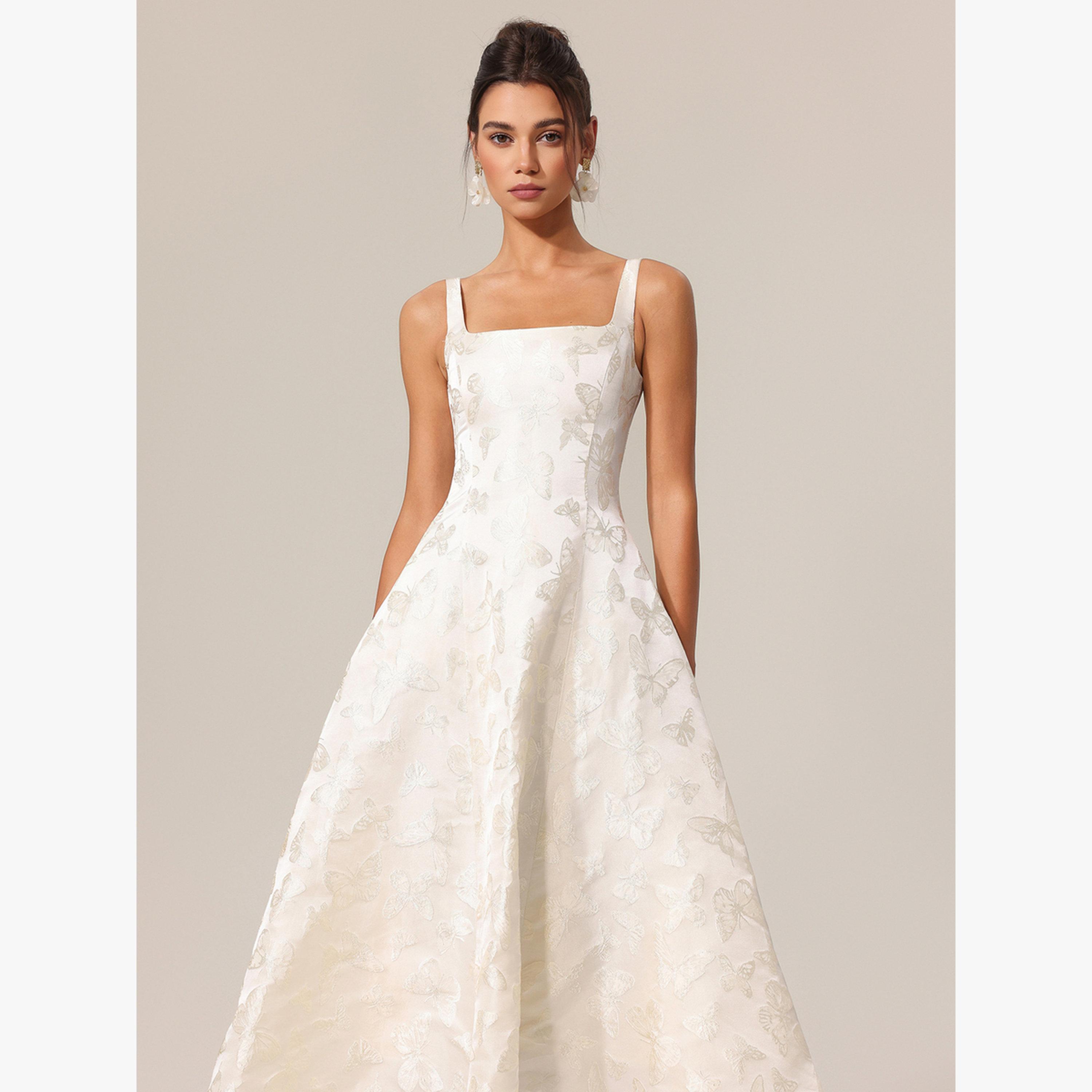 فستان ميدي بلا أكمام بنقش الجاكار على شكل فراشة-women-clothing-dresses-image-3