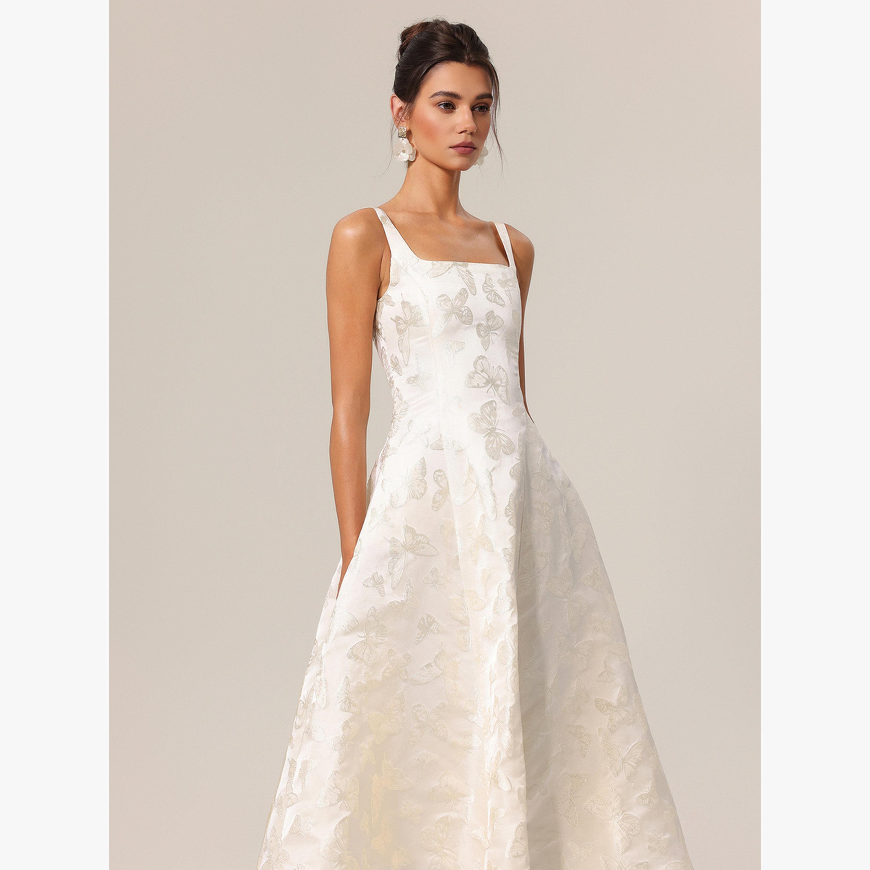 فستان ميدي بلا أكمام بنقش الجاكار على شكل فراشة-women-clothing-dresses-image-4