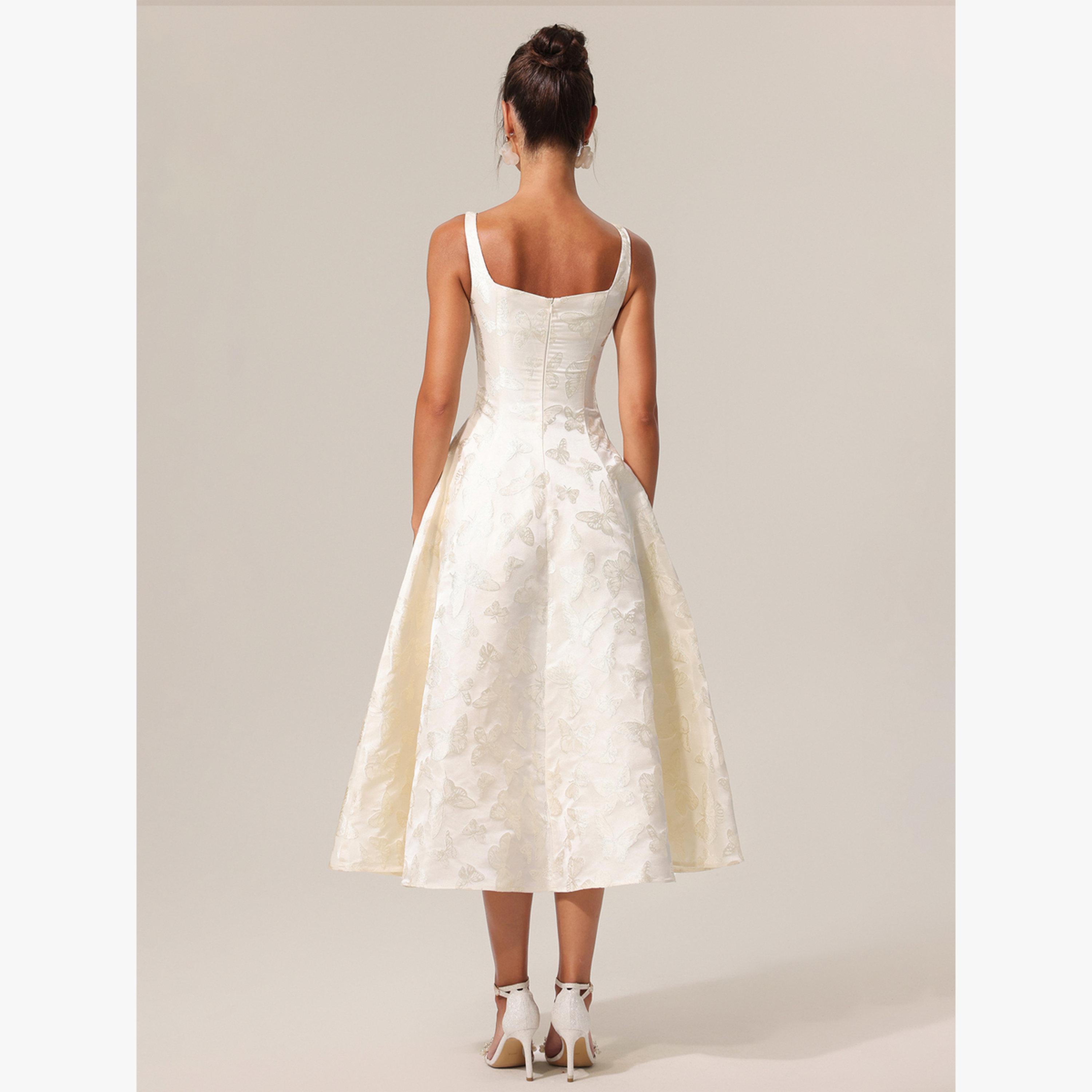 فستان ميدي بلا أكمام بنقش الجاكار على شكل فراشة-women-clothing-dresses-image-5