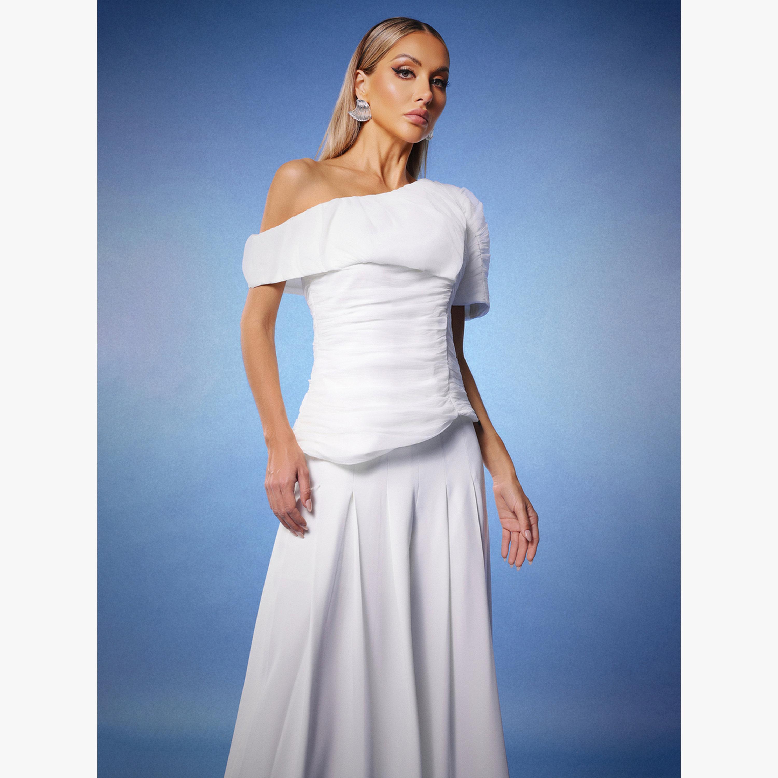 Bella Barnett X Styli Women One Shoulder Top and Wide Leg Pants Co-Ords-women-clothing-coordsets-image-4